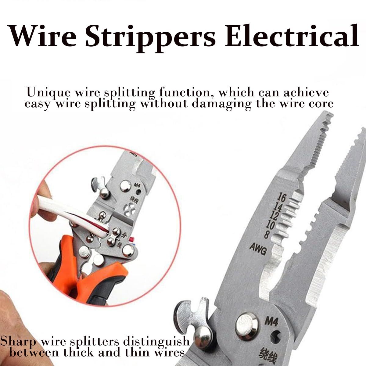 12-in-1 Multifunctional Foldable Wire Stripper Twister Crimping Tool
