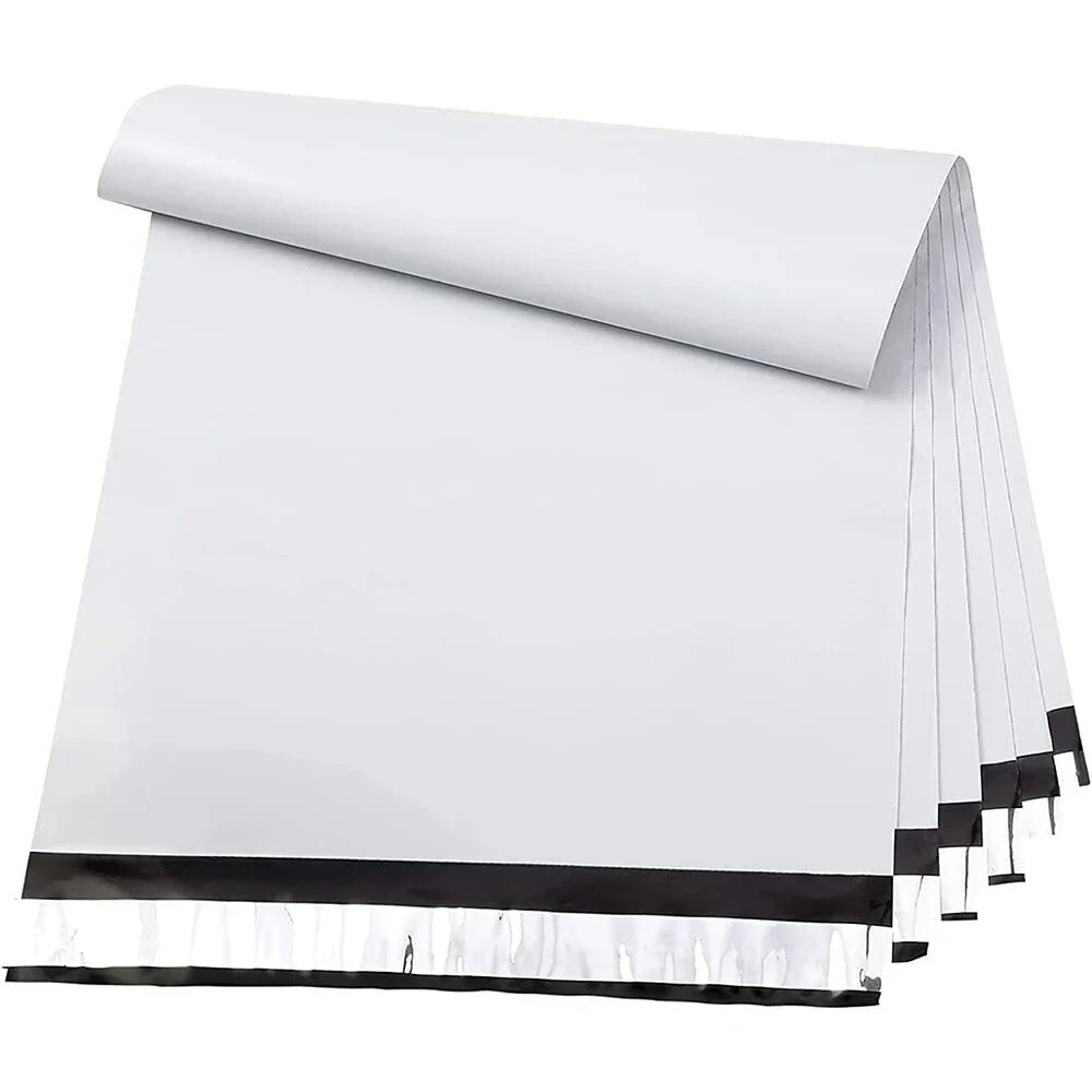 POLY MAILERS SHIPPING ENVELOPES PLASTIC WHITE SELF SEALING MAILING BAGS 2MIL