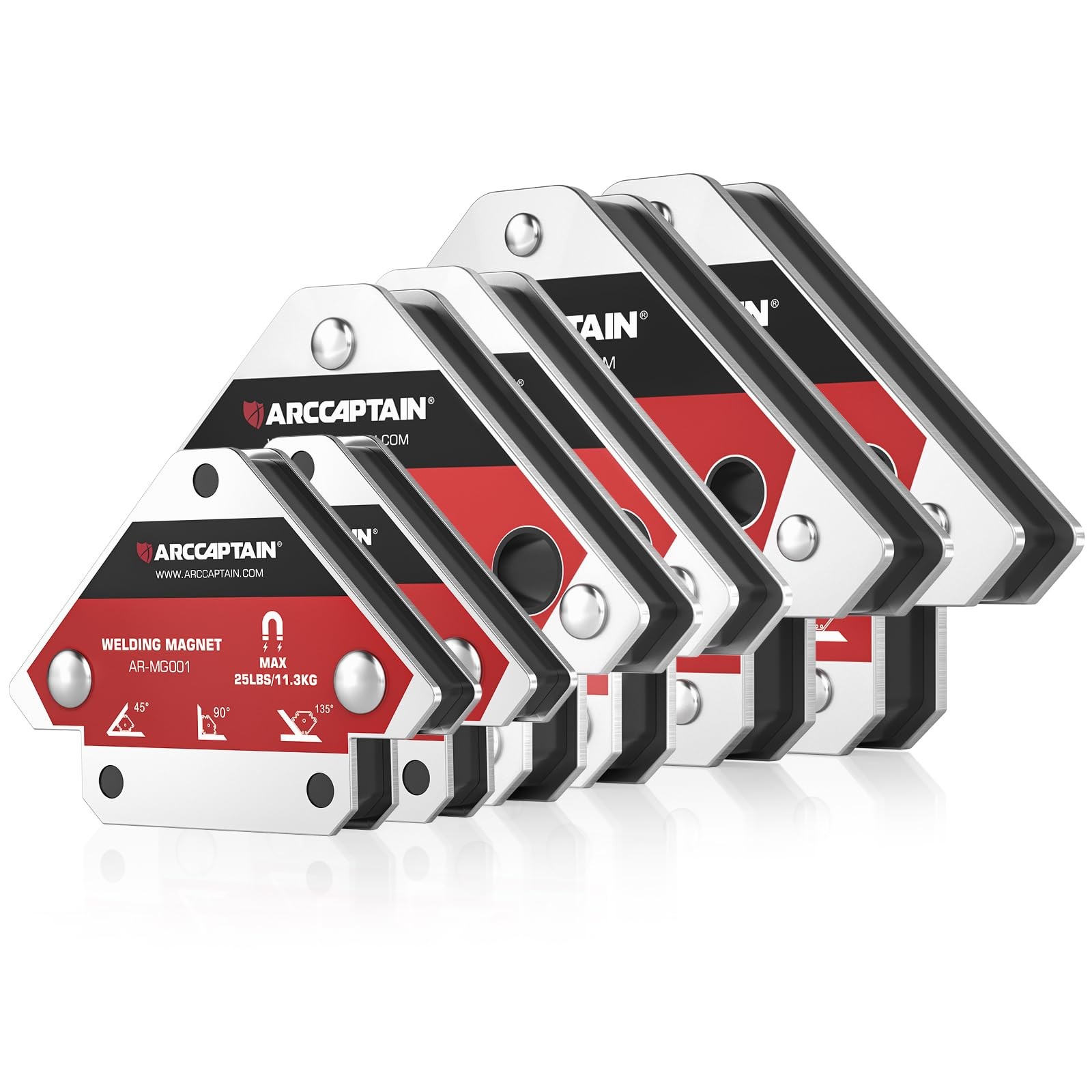 ARCCAPTAIN Arrow Welding Magnet Set Welder Soldering Angle Holder 25lb/55lb/75lb