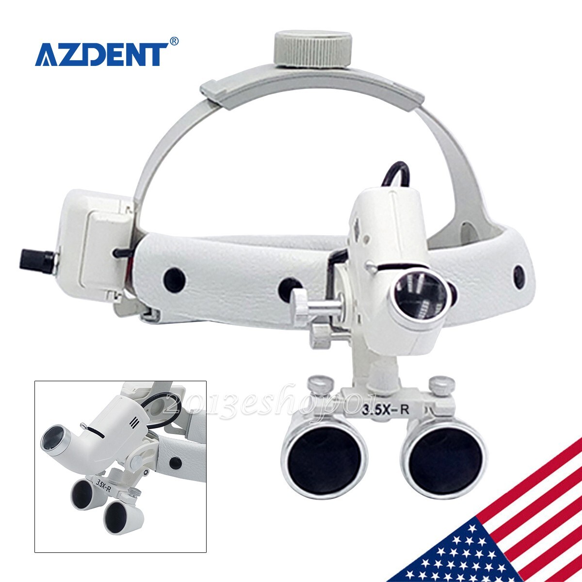 5W Dental Surgical Medical Headband Type Binocular Loupes 3.5X LED Light
