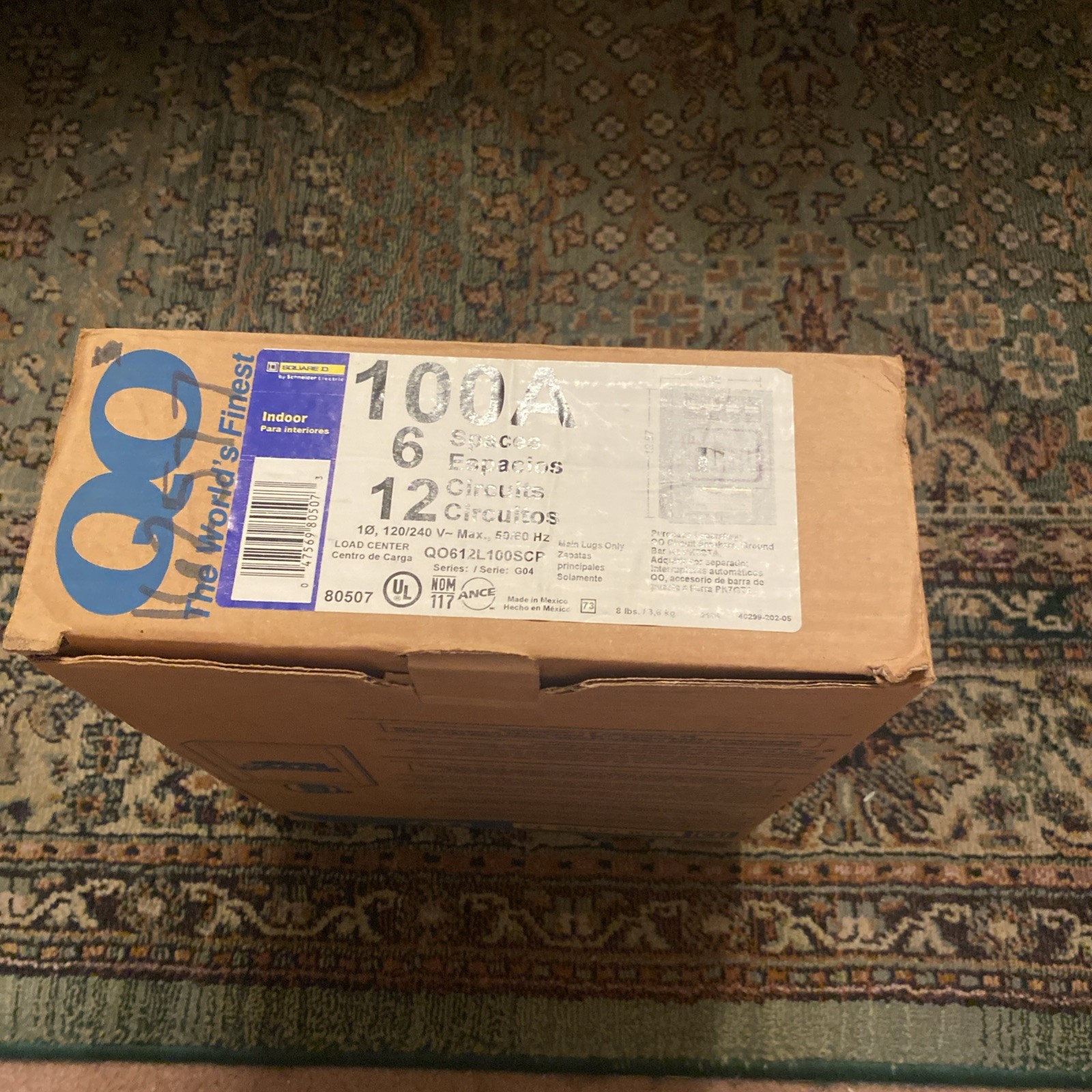 Square D QO816L100SCP 100A 8 Spaces 16 Circuits Main Lug Panel 120/240V