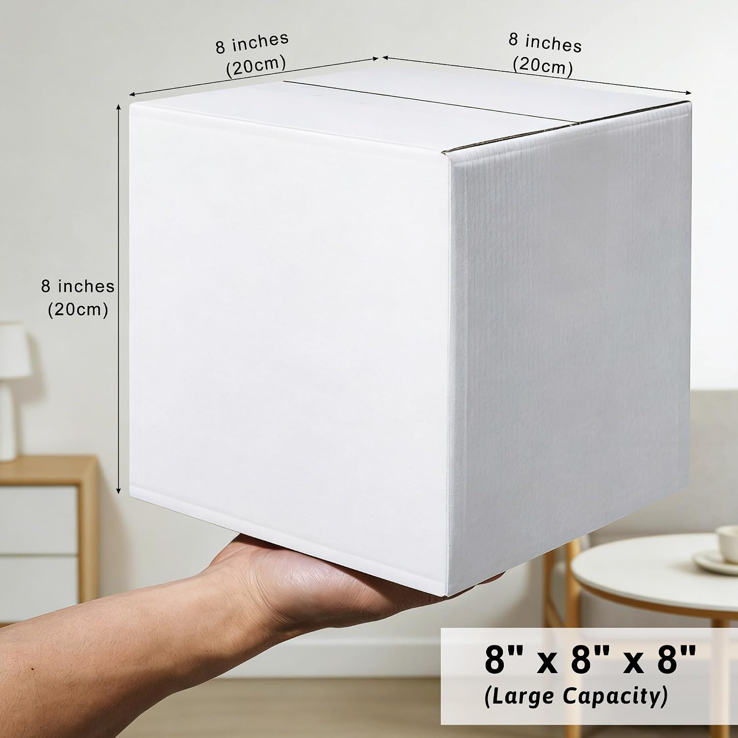8X8X8″ White Shipping Boxes, 10-Pack, Heavy-Duty Corrugated Mailer Boxes for Sma