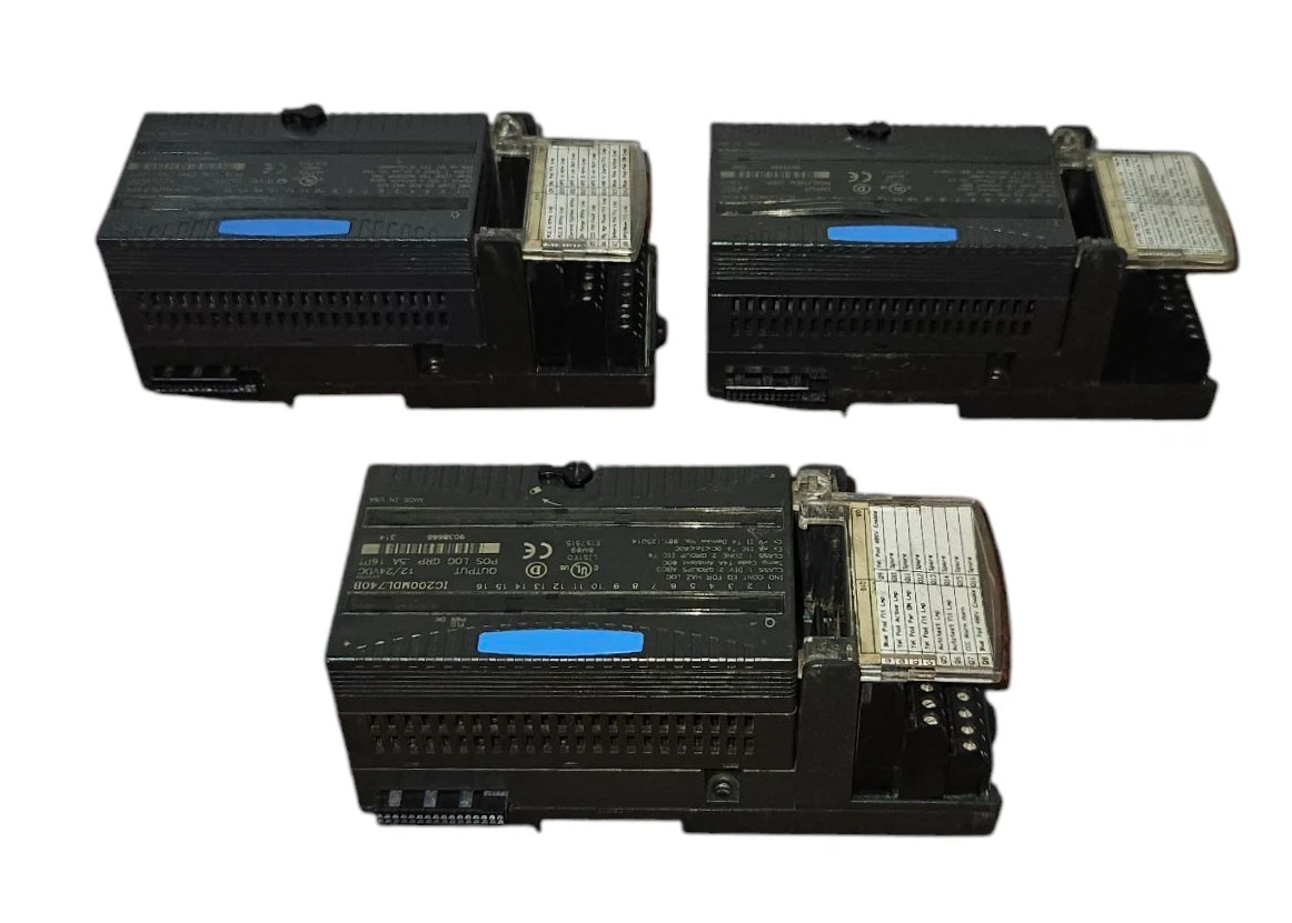 SET OF 03 PCS GE FANUC IC200MDL740E,IC200MDL740C,IC200MDL640C WITH IC200CHS022B