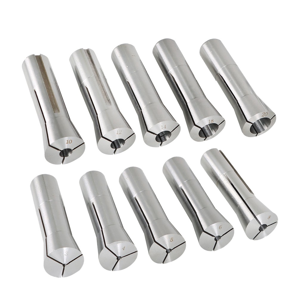 New 3mm-20mm R-8 Collet Milling Lathe 10pc Round Collets Set Milling Lathe Tool