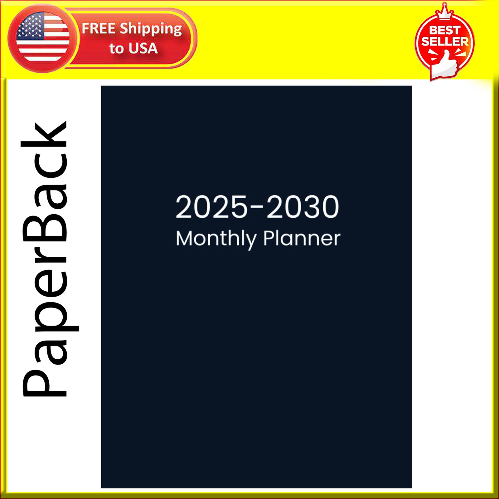 2025-2029 Monthly Planner: 5 Years with Federal Holidays Blue