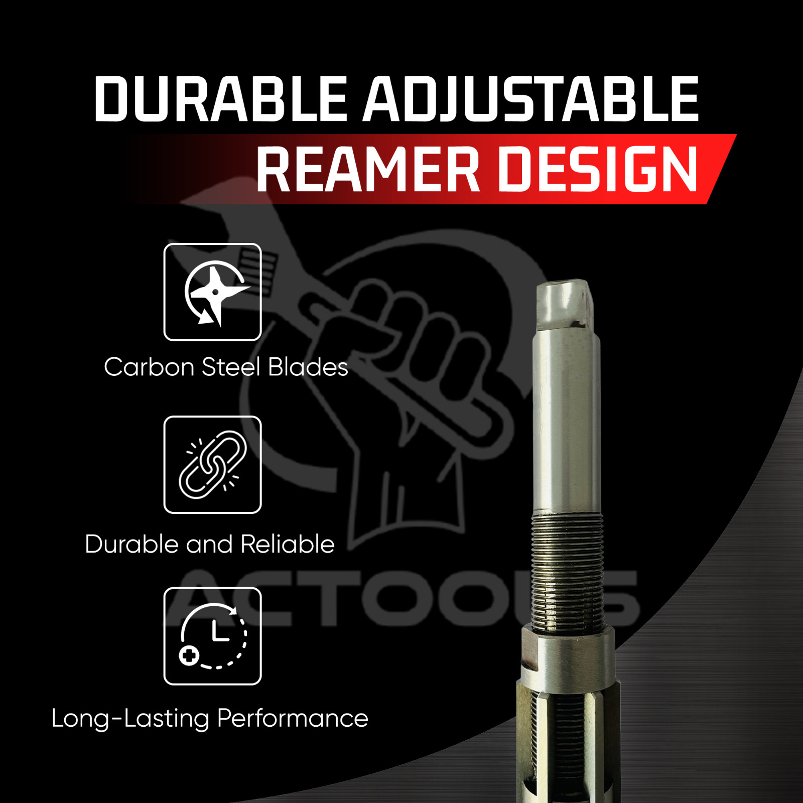 Adjustable Hand Reamer 8 Pcs Set H-4 to H-11 Sizes 15/32 To 1.1/16 ‘USA ACTOOLS