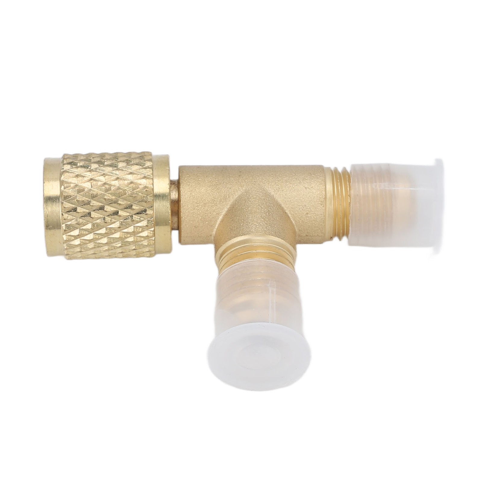 Quick Coupler Tee Adapter With Valve Core Brass 1/4in SAE Sturdy Structure