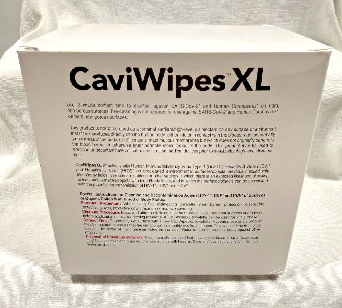 Metrex CaviWipes XL Disinfecting Wipes 50 Count Canister Hospital Medical New