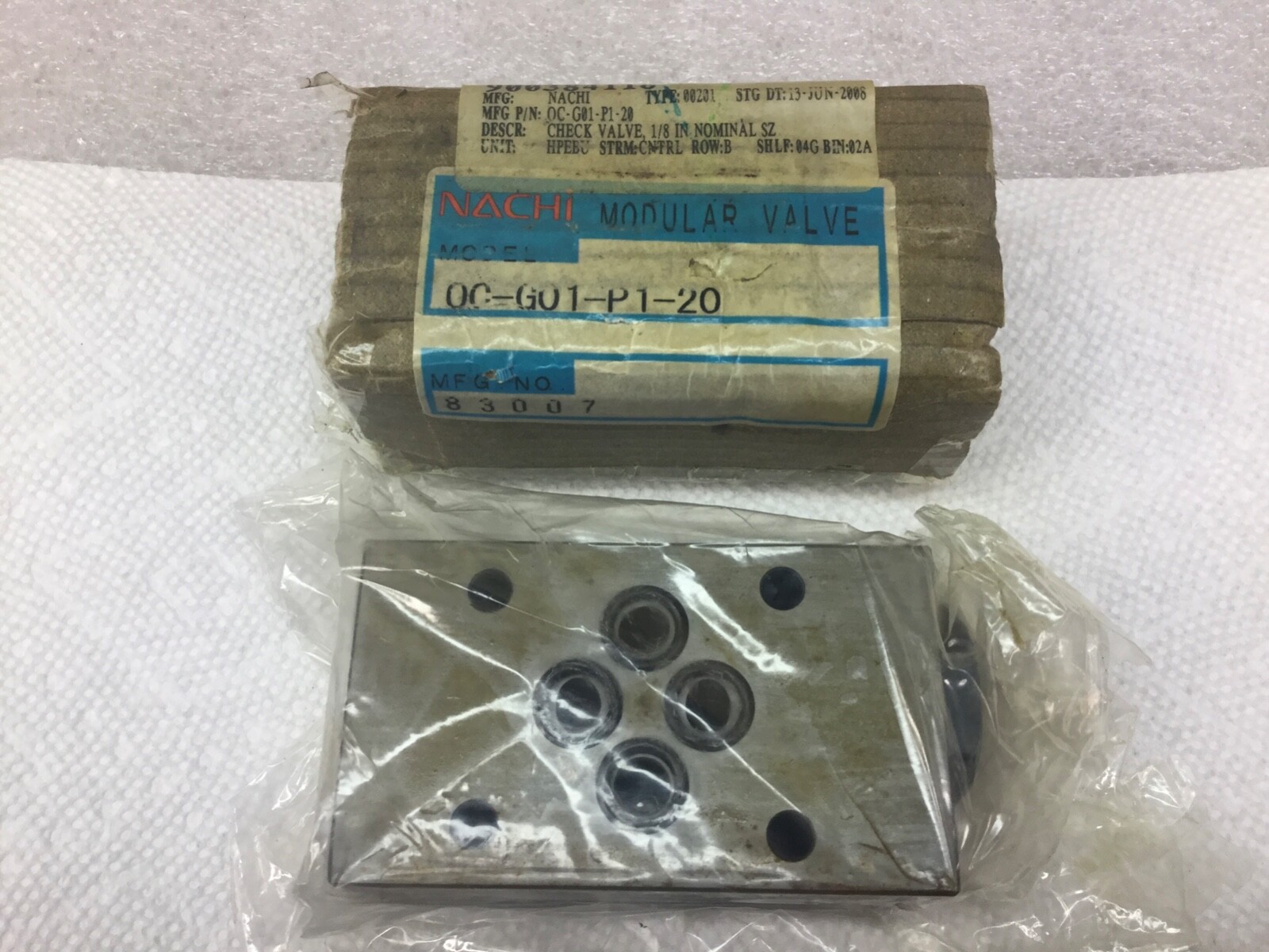 NACHI OC-G01-P1-20 1/8″ CHECK VALVE 3675 PSI NEW IN PKG