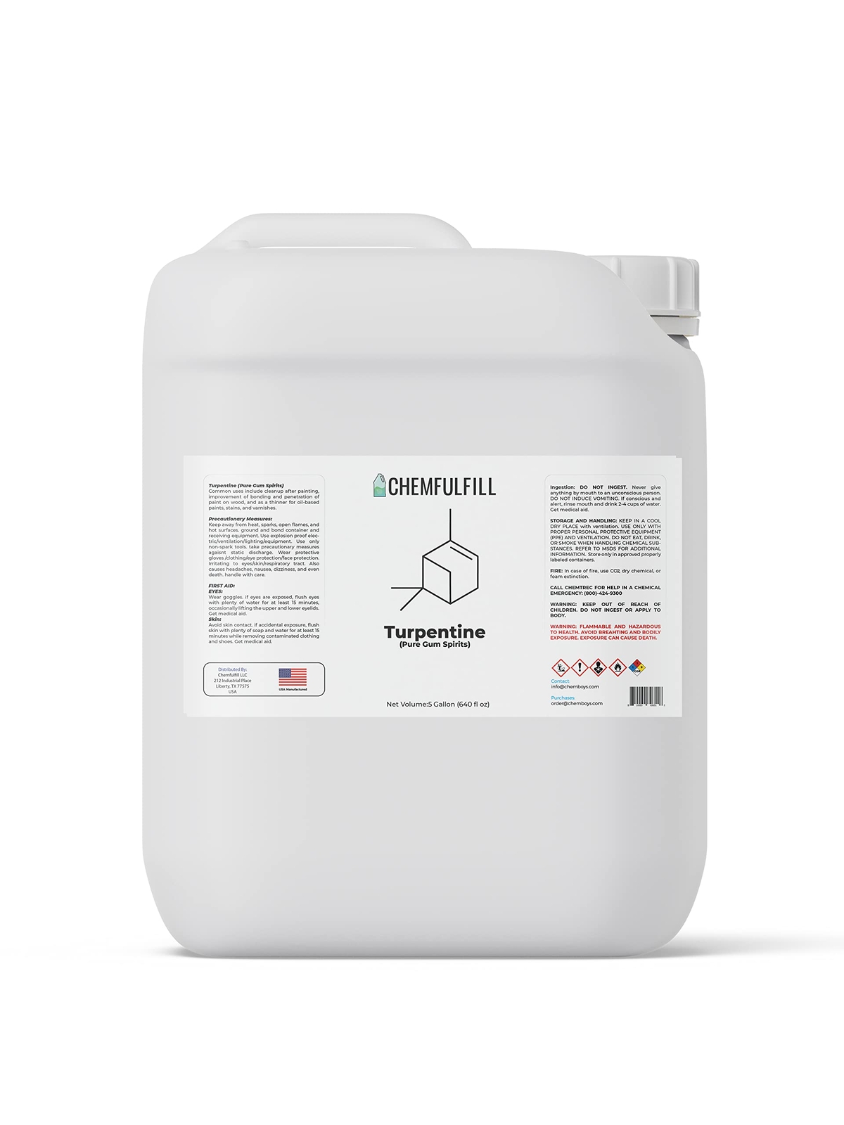 Chemfulfill Turpentine – Spirit of Turpentine (Pure Gum Spirits)