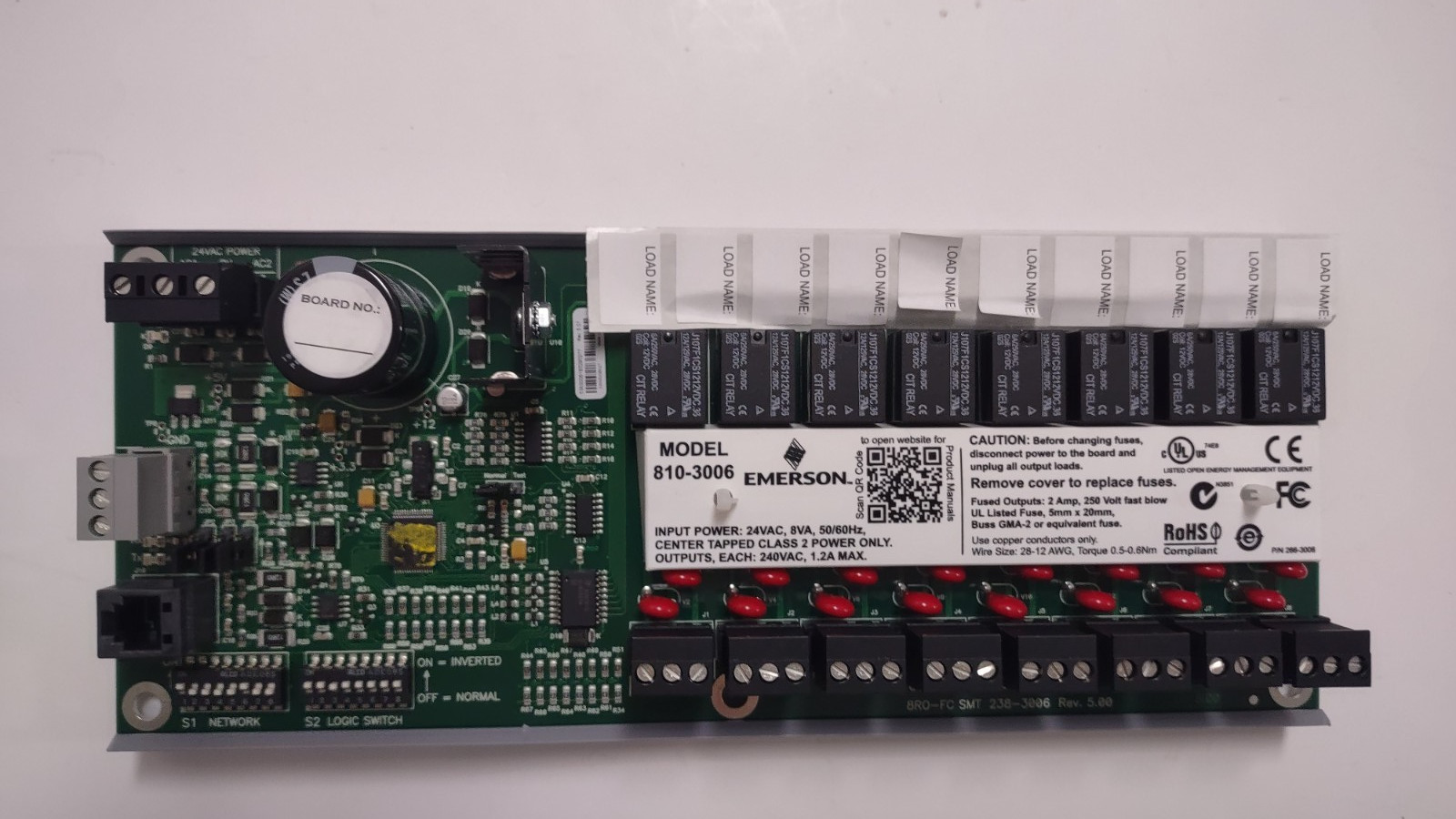 Emerson CPC Relay Output Board 8RO 810-3006in static shield pkg Free Shipping