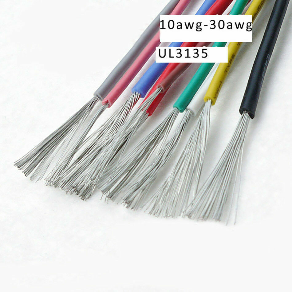 200°C 600V UL3135 Silicone Rubber Wire Cable 10/12/14/16/18/20/22/24/26/28/30AWG