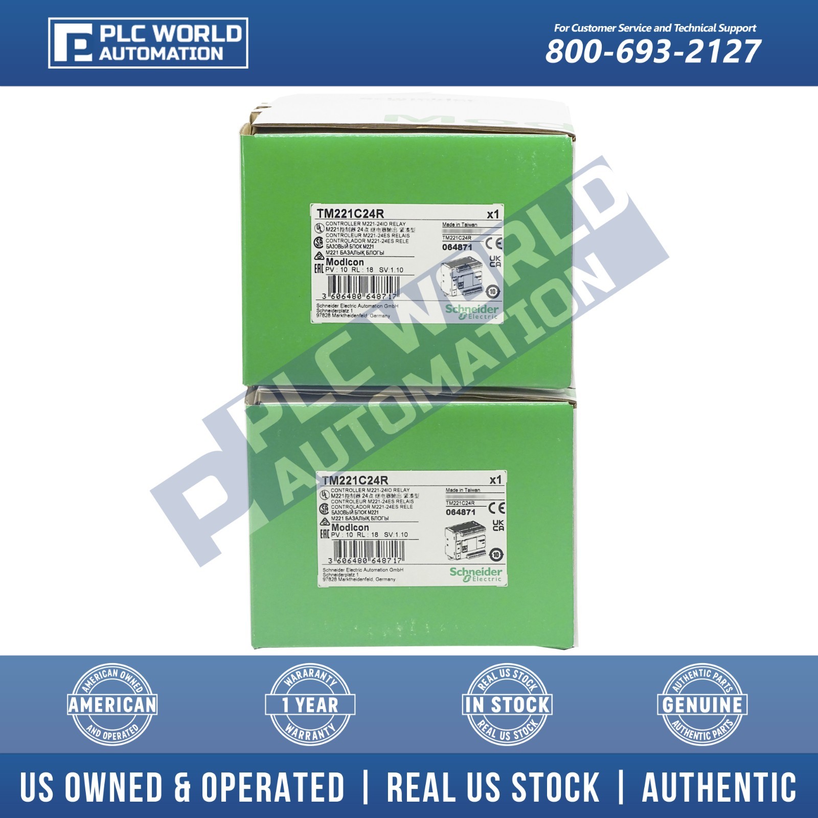 Schneider Electric TM221C24R Modicon M221 Controller, Relay Outputs, Brand New