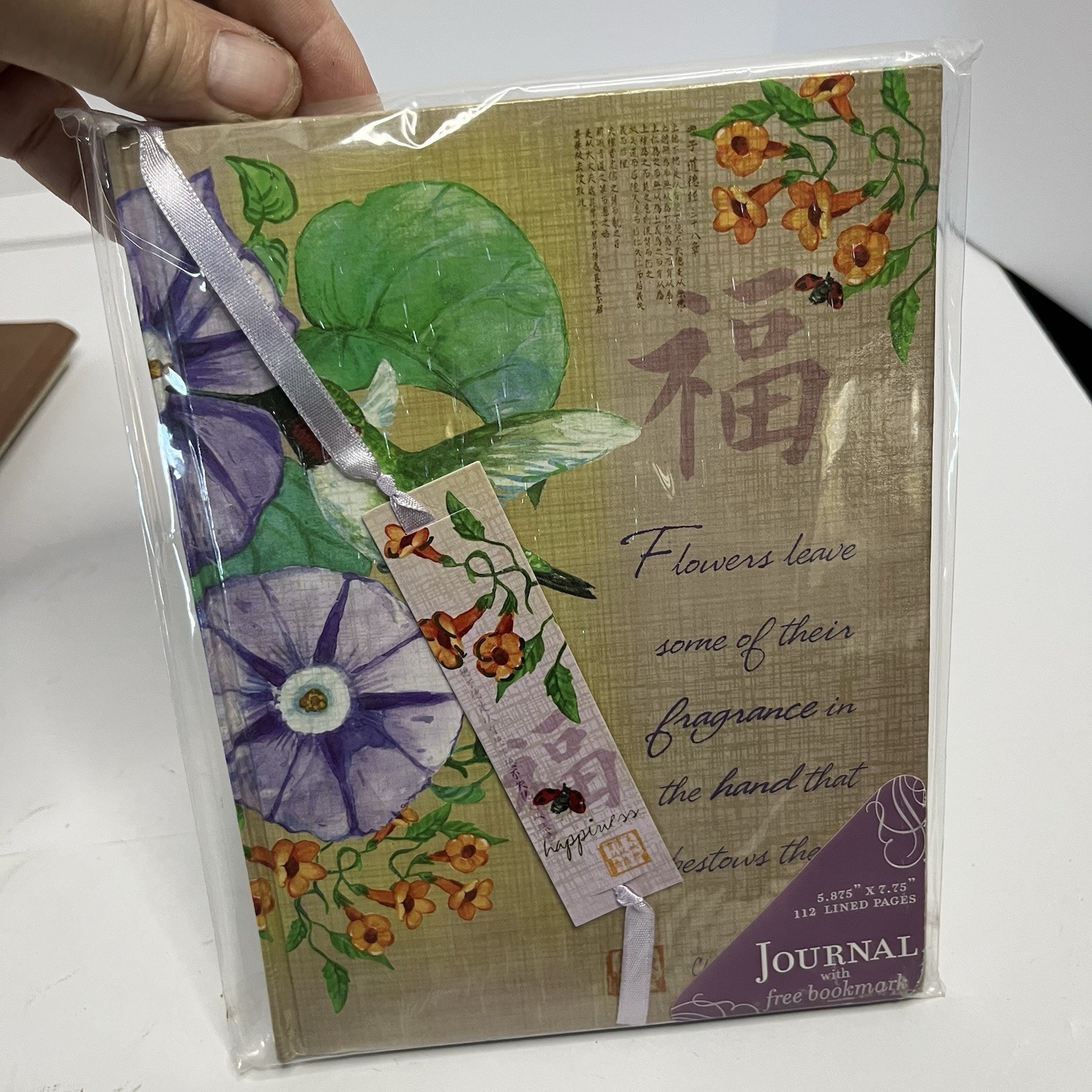 New Greenbrier Botanical Journal Flowers Leave Fragrance Quote Lined w Bookmark