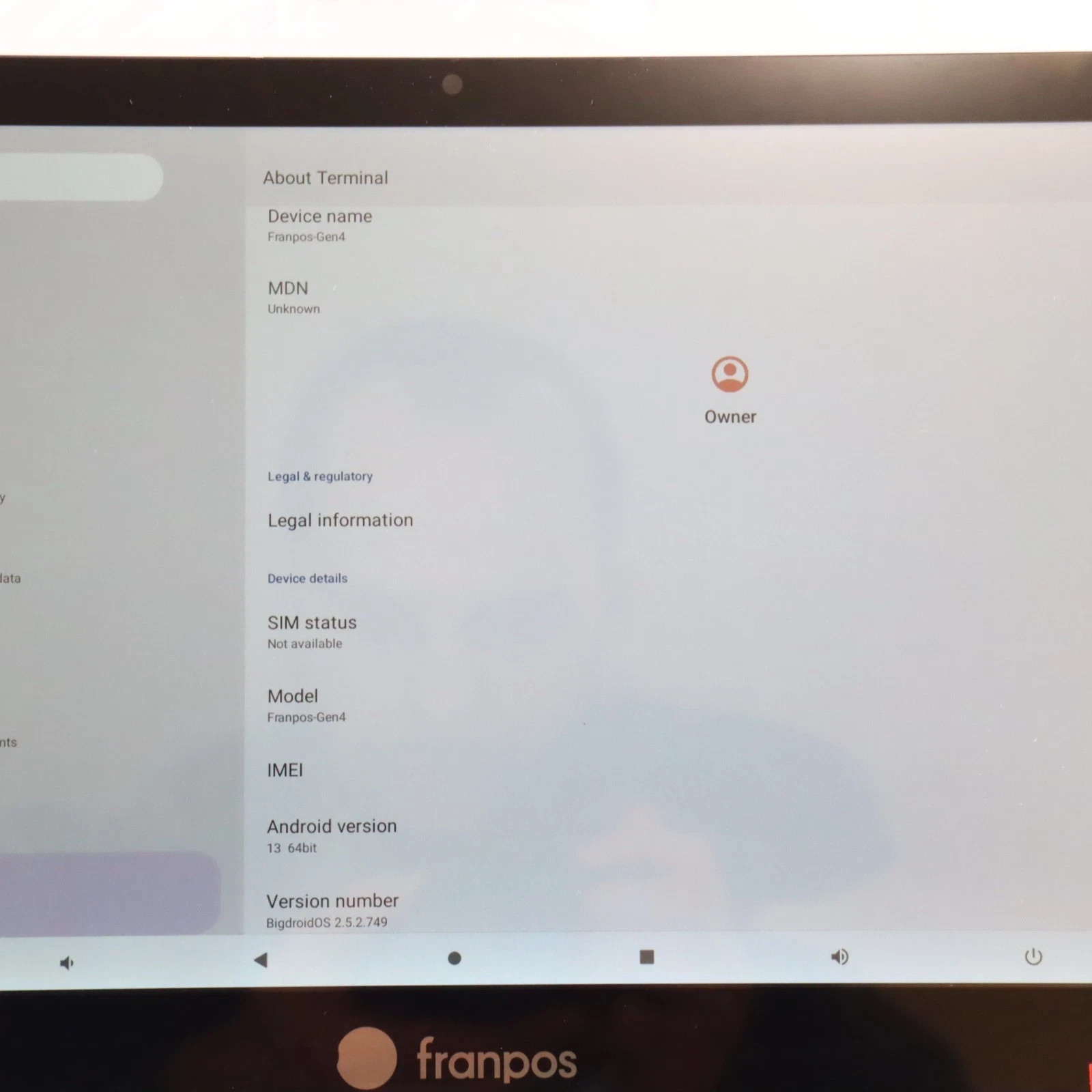 Franpos Dual Touch Customer Facing 13.3″ Android 13 POS Point Of Sale Terminal