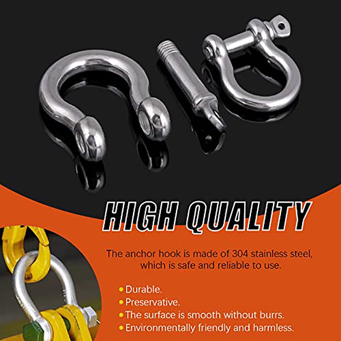 D and Bow Shackles 4mm 5mm 6mm 8mm 10mm 12mm~38mm 316 Stainless Steel D Shackle