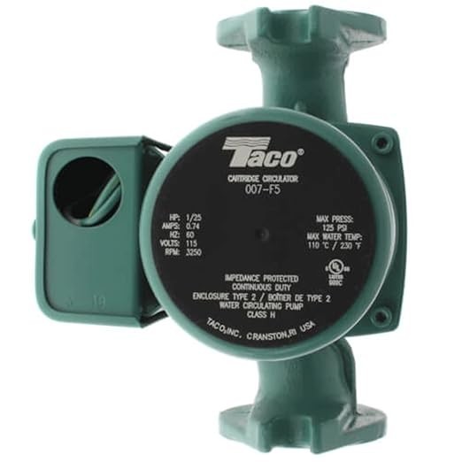 Taco 007-F5 Cast Iron Circulator, 1/25 HP Pump with Universal Pump Flange Gasket