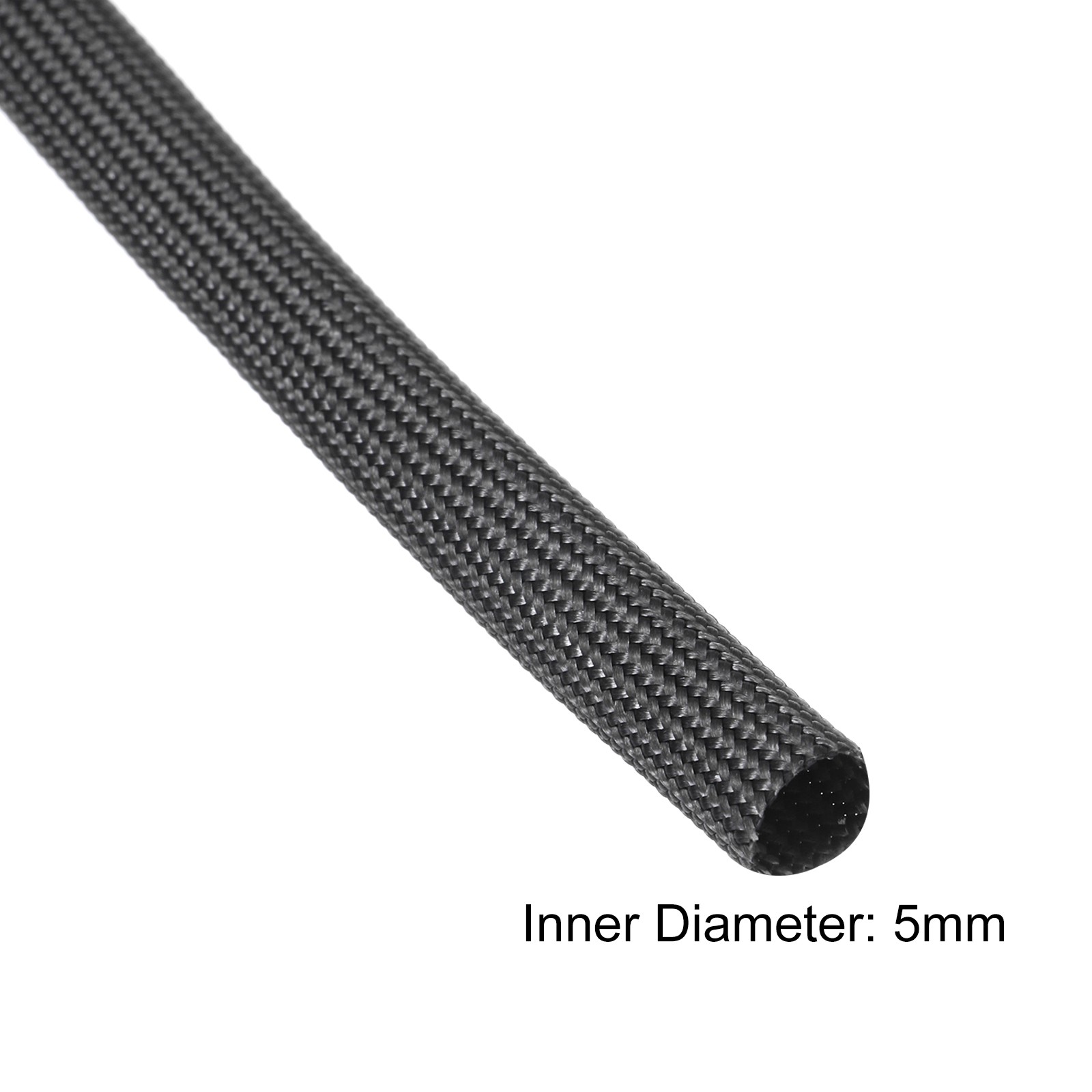 Insulation Cable Protector 9.8Ft 5mm High TEMP Fiberglass Sleeve Black