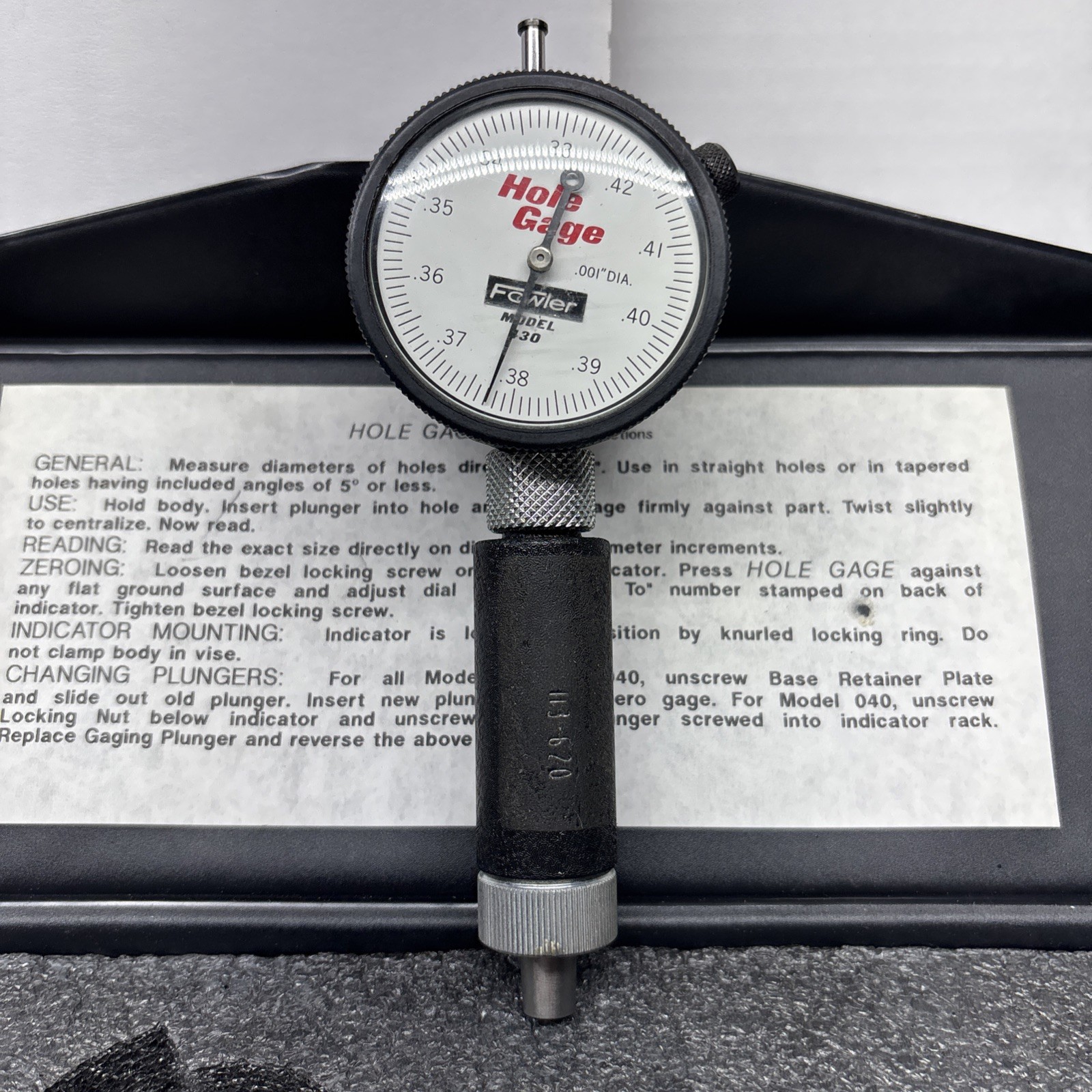 Fowler, 53-784-430-0 .33″ – .43″ Dial Hole Gage