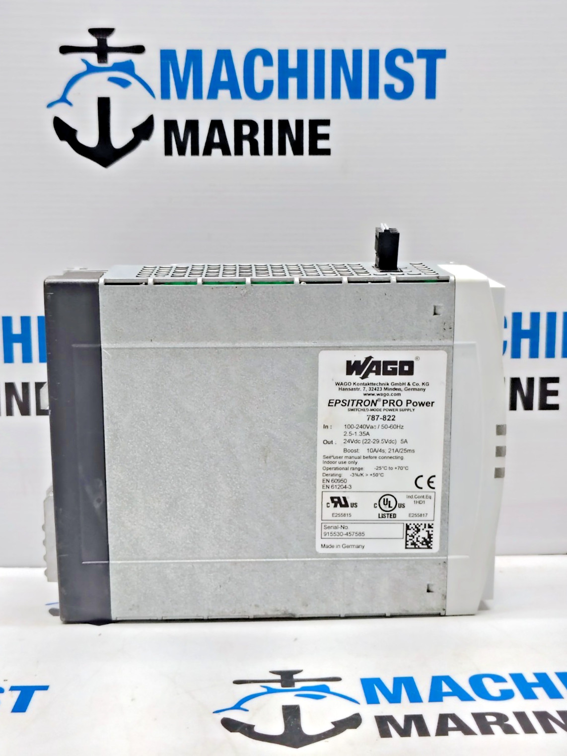 WAGO EPSITRON PRO POWER 787-822 SWITCHED MODE POWER SUPPLY 24VDC 5A 50/60Hz