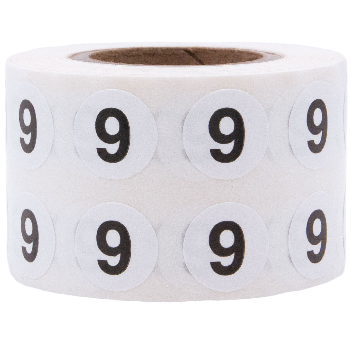 White with Black Number Stickers | 0.5″ Inch Round | 1000 Pack | Pick from 0-20