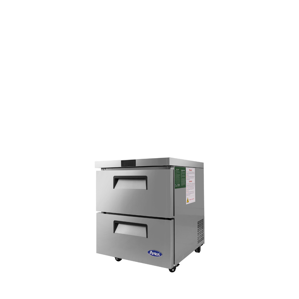 Atosa 27″ Under Counter 2 Drawer Refrigerator, Casters, MGF8415GR, Free Shipping