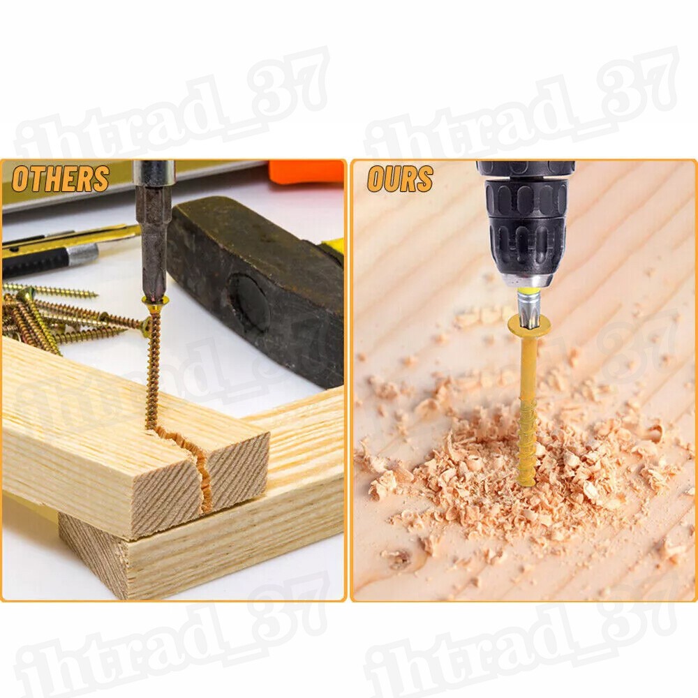 700pcs #8×1-5/8″ Deck Screws Torx T25 Star Self Tapping Wood Screws Fence Screws