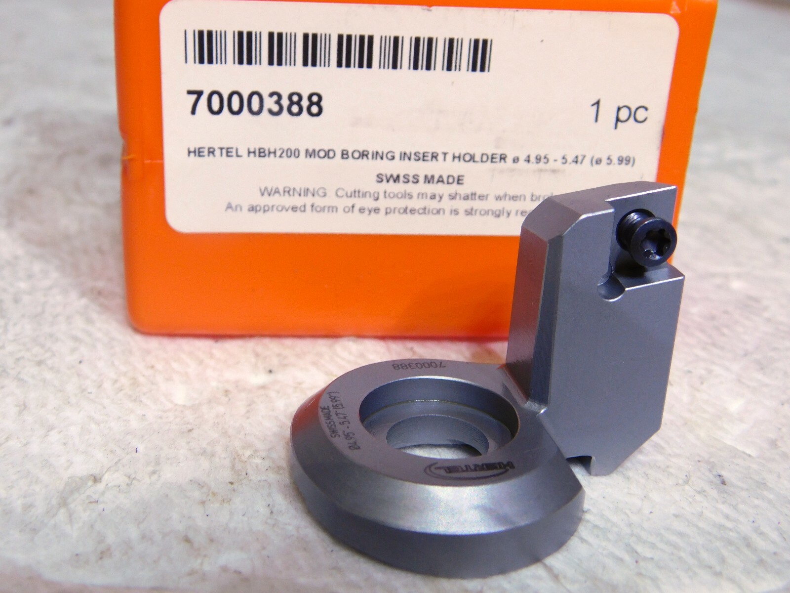 Hertel Modular Boring Insert Holder 4.95 to 5.47 Bore Diameter 7000388