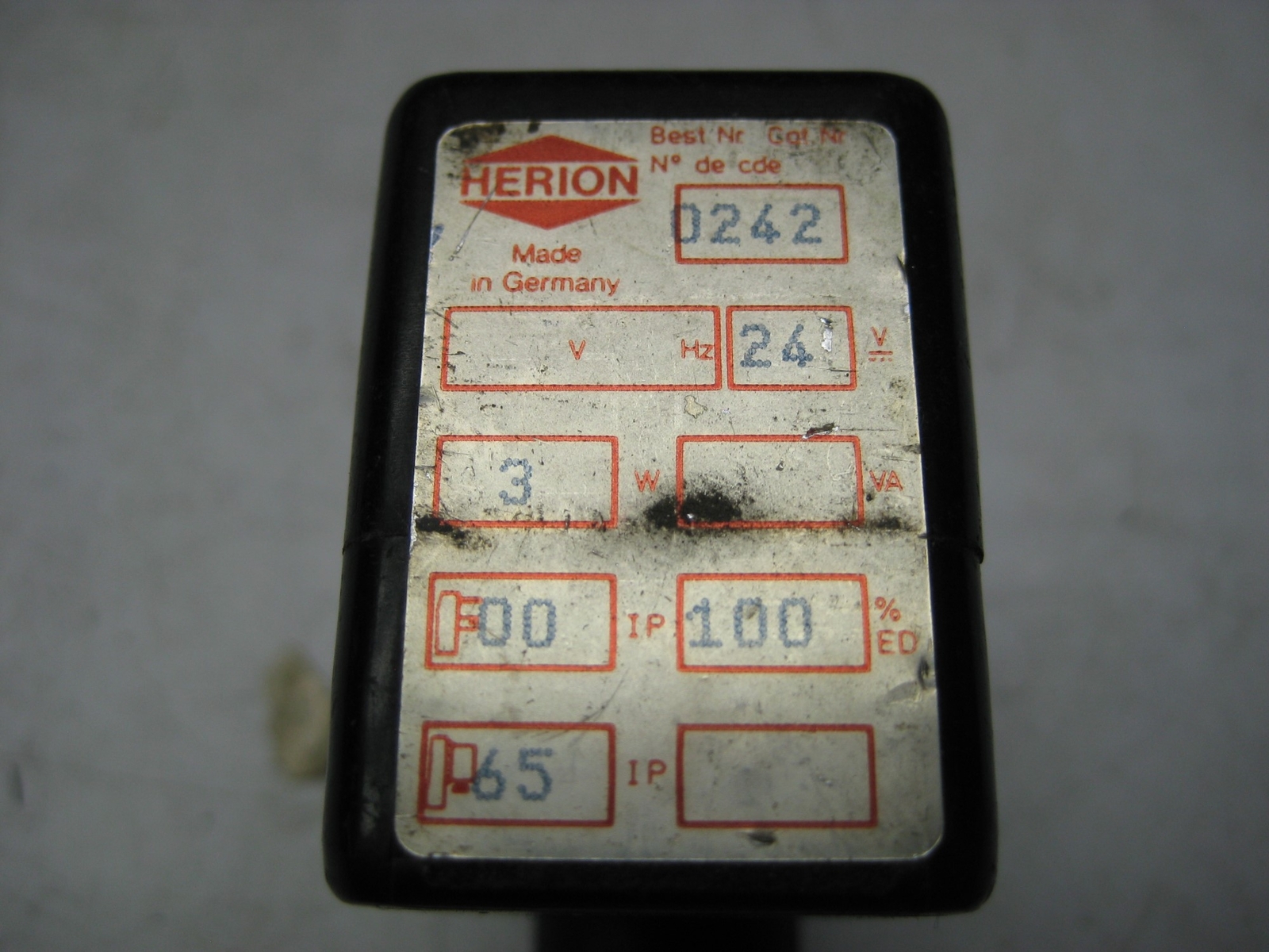 HERION 0242 COIL W/VALVE NSNP