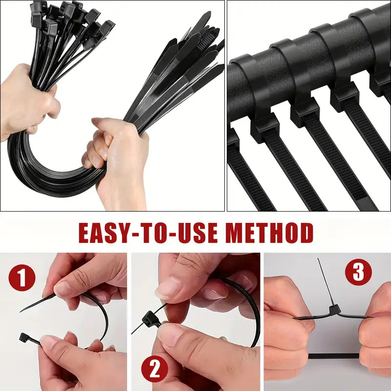 400pcs Cable Zip Ties Heavy Duty 18/14/12/8 In with 300 Pounds Tensile Strength