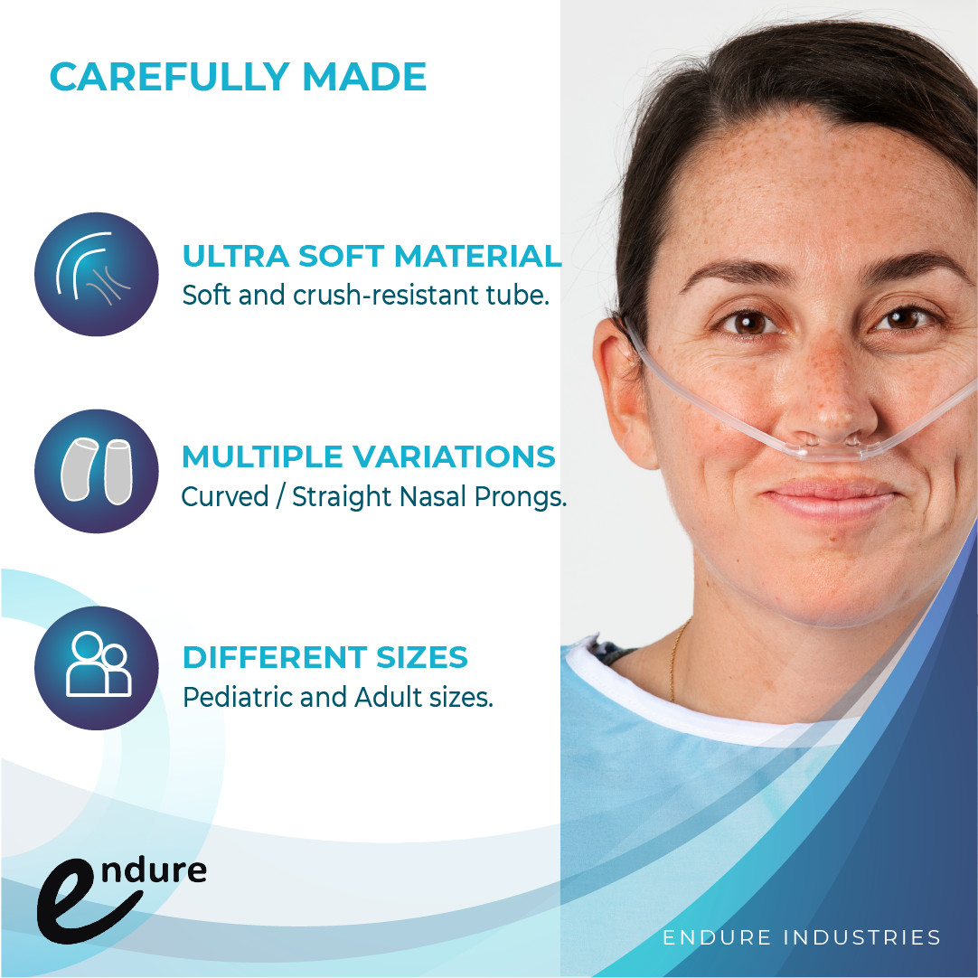 7 Ft Soft Nasal Oxygen Cannula with Oxygen Supply Tubing, Latex-Free
