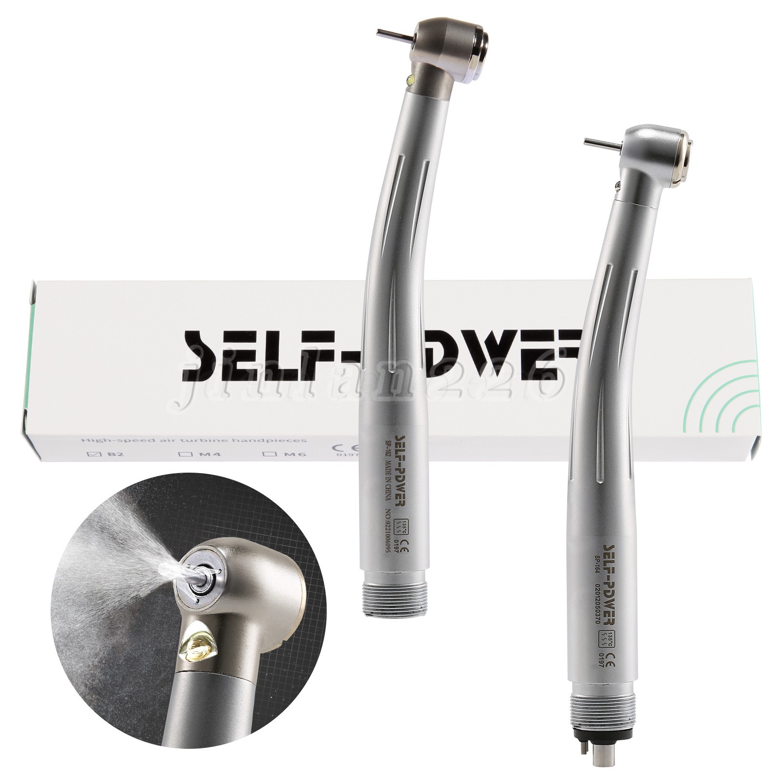 Dental Push Fast High Speed LED Handpiece Self Power Turbine 4/2Hole Air Turbine