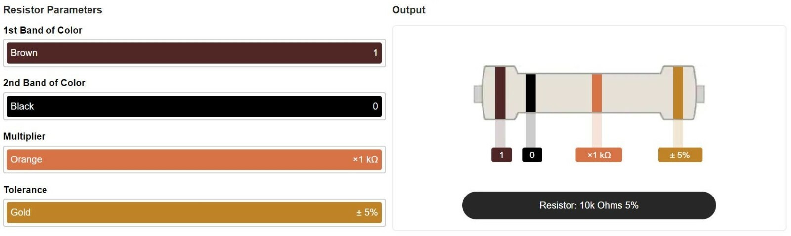 10 Pack – 10K Ohm Resistors 5% Tolerance 1/4W