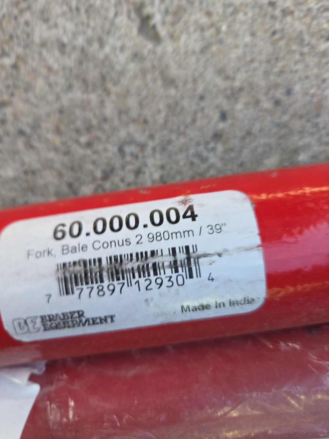 Braber 60.000.004 Fork Bale Conus 2″×39″ L 2200 Lb Capacity 1 Pair