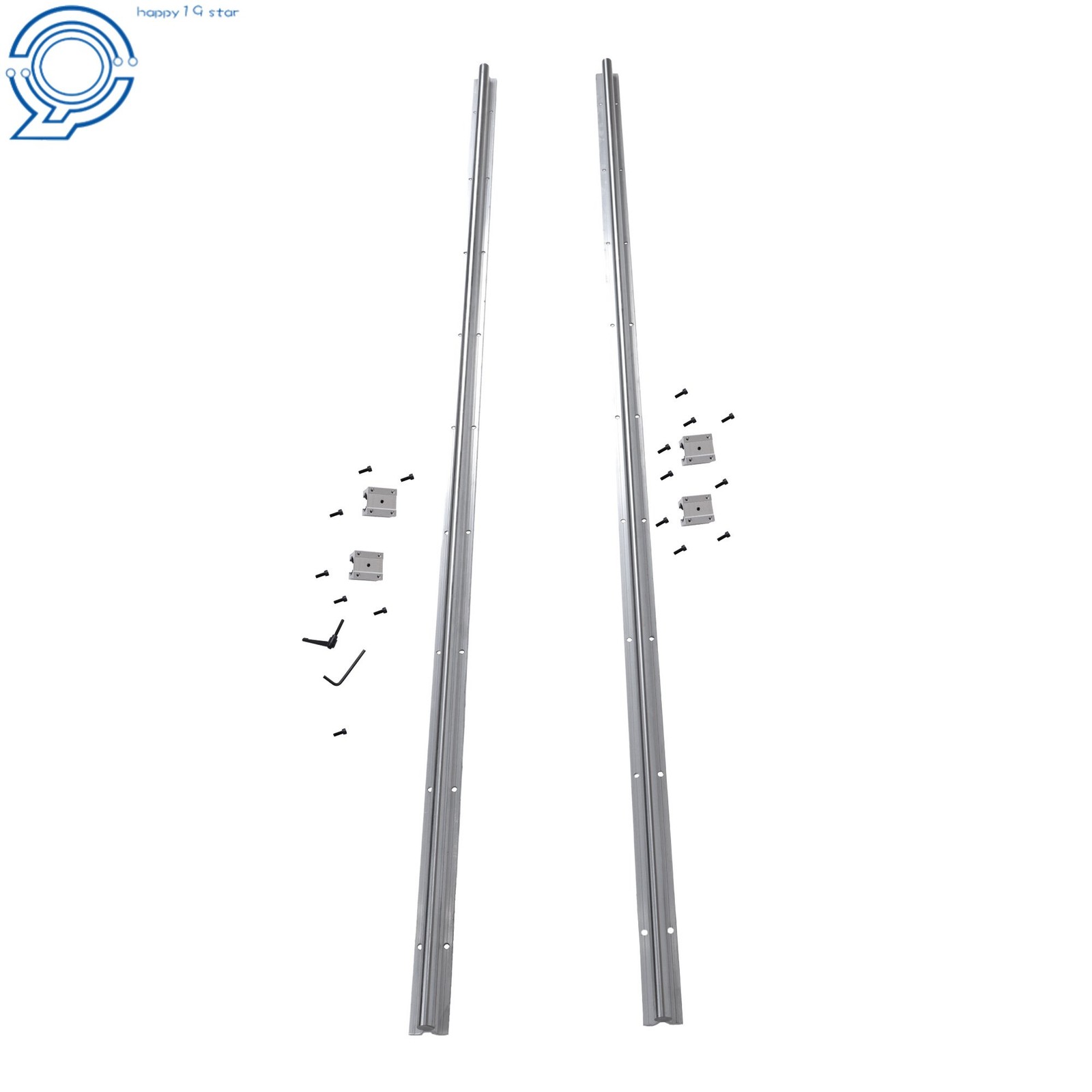 Industrial SBR20 1800mm Linear Guide 2PCS w/4 Blocks for Lathe/Automation