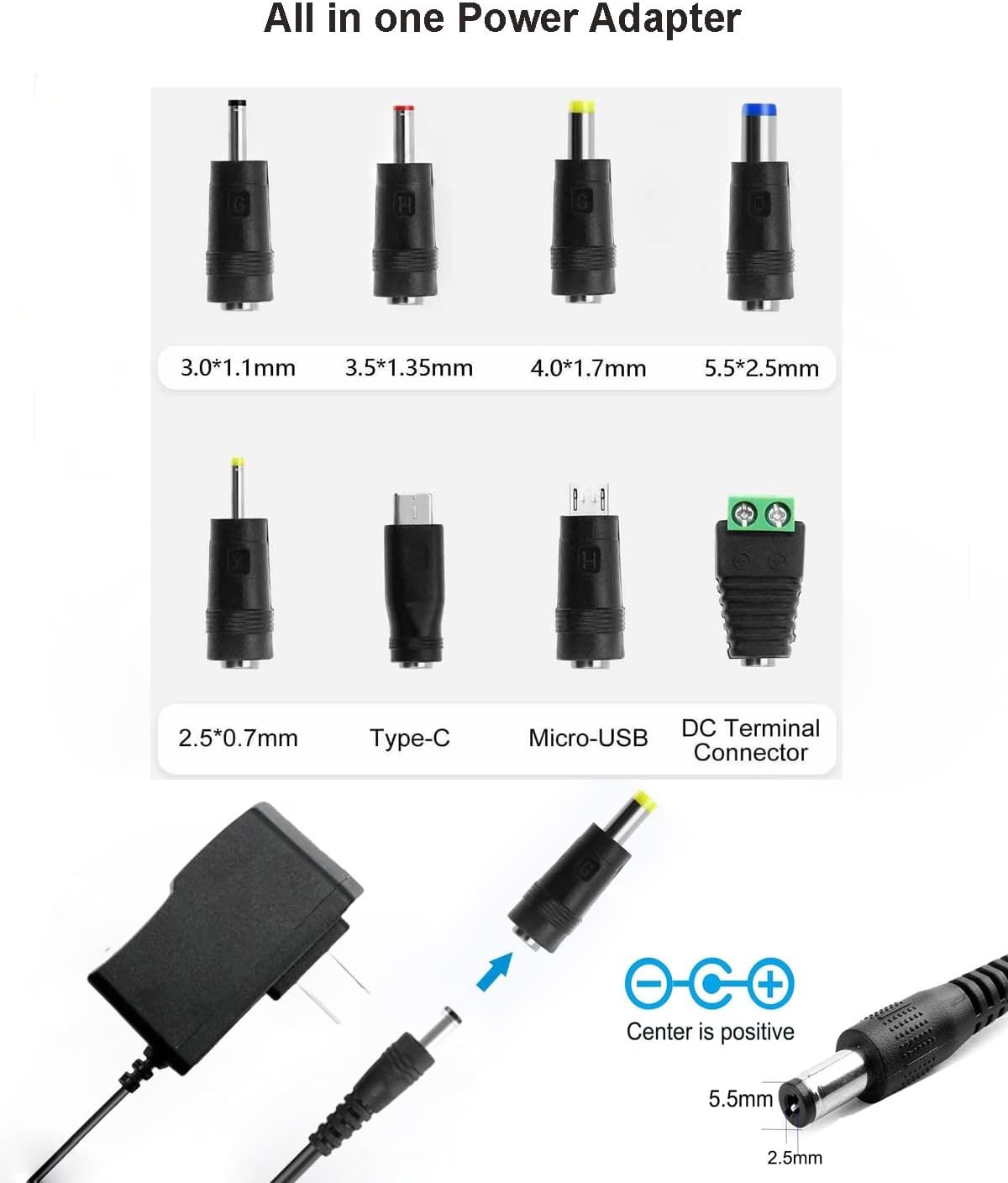 5V 2A AC Adapters Power Adapter Charger DC Supply for Black