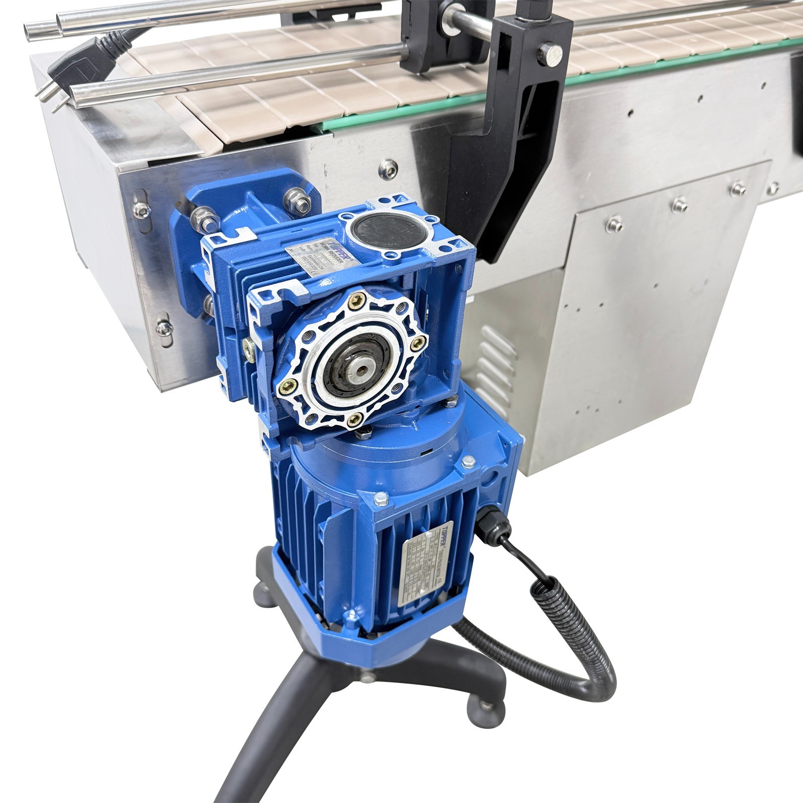 110V Small Assembly Line Conveyor Belt Bottle/Caps Transport Belt 77.95×7.75in