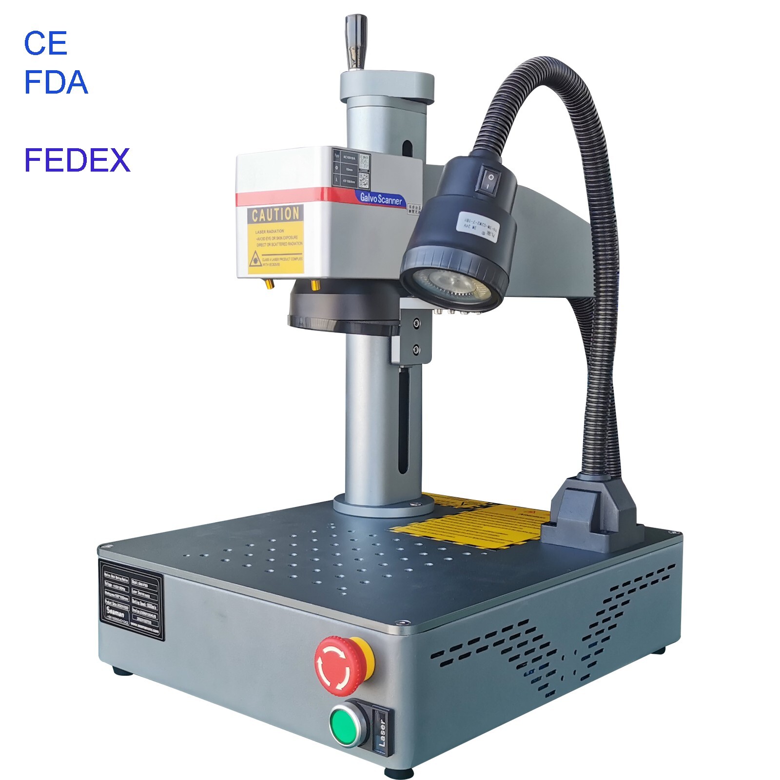USA 50W Fiber Laser Metal Steel Mark Engraver Machine Ezcad Rotary axisFEDEX FDA