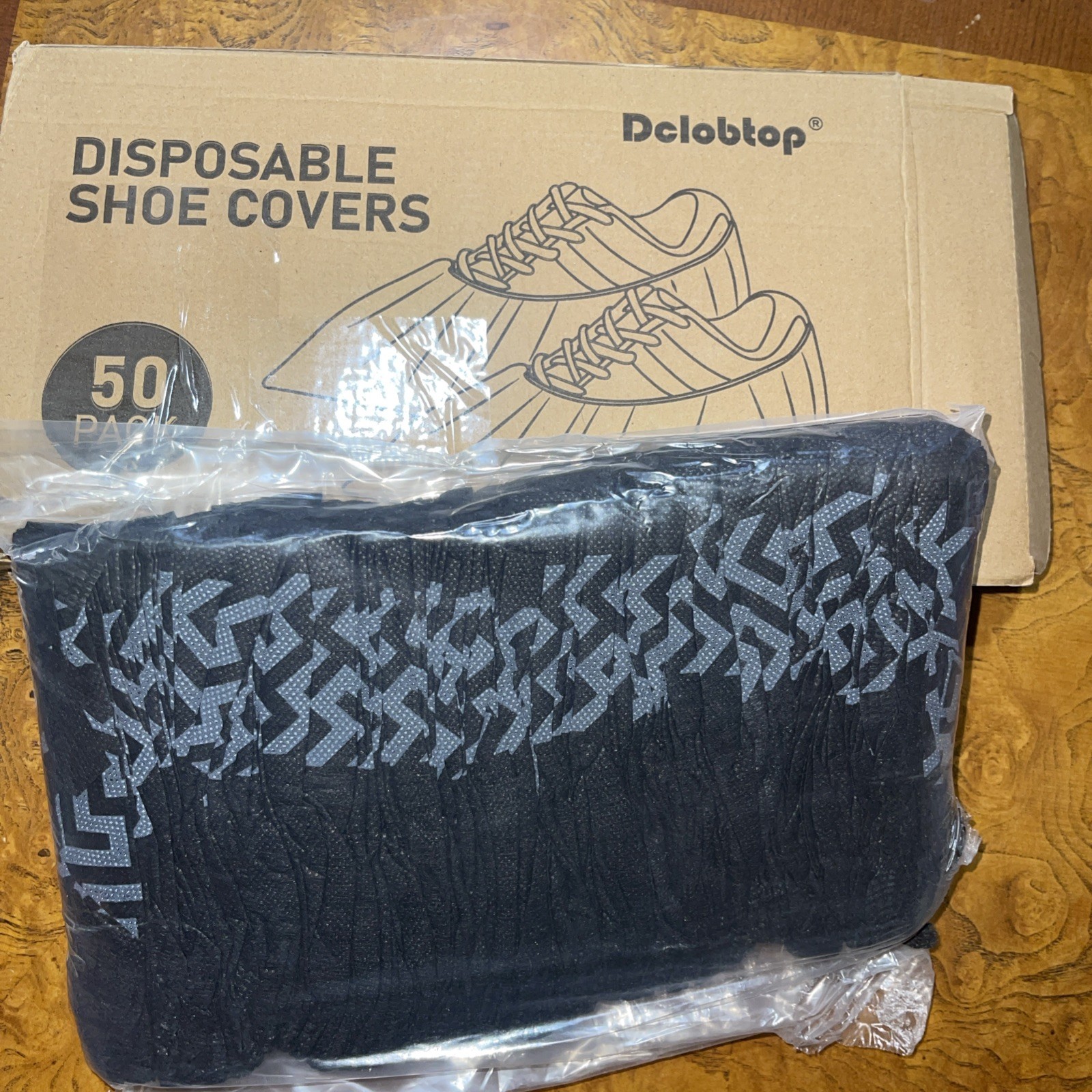 Black 100 Pack Non-Slip Disposable Shoe Covers Premium Boot Protector Booties