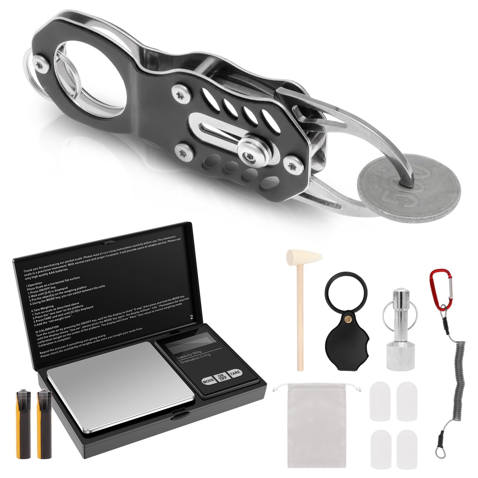 The Pocket Coin Ping pinger Tester Kit with Gram Scale 500g/0.01g High Precis…