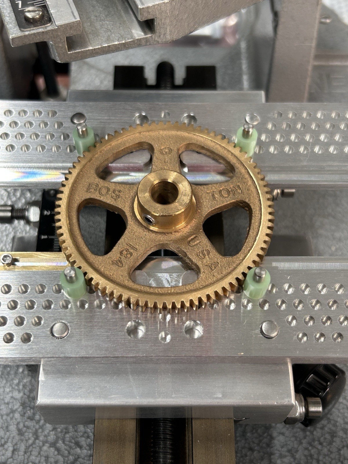 7.4” VISE JAWS FOR NEW HERMES ENGRAVING MACHINE WITH END STOP AND 224 PIN HOLES