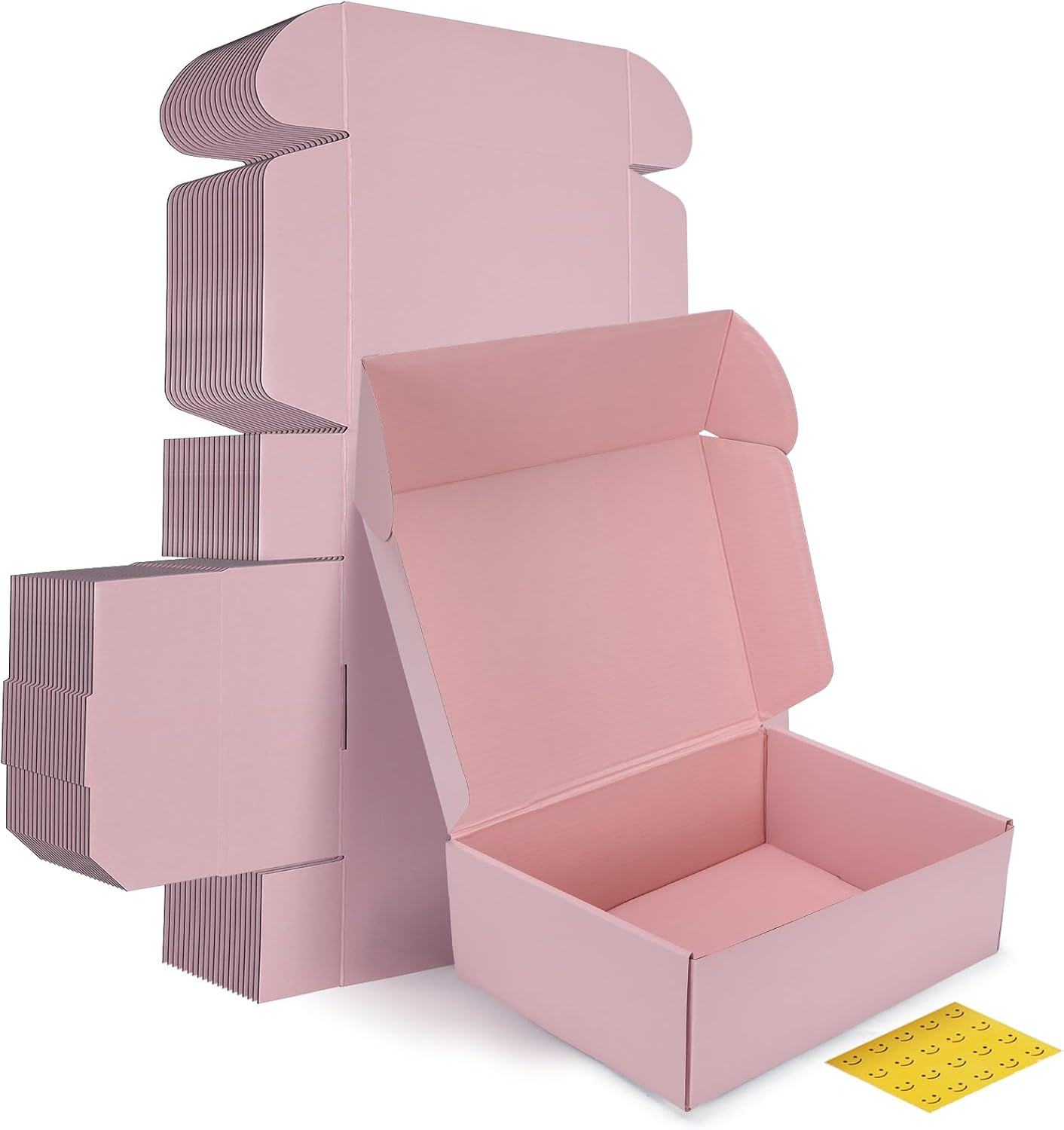 9X6X2 Inches Shipping Boxes Set of 50, White Corrugated Cardboard Box Literature