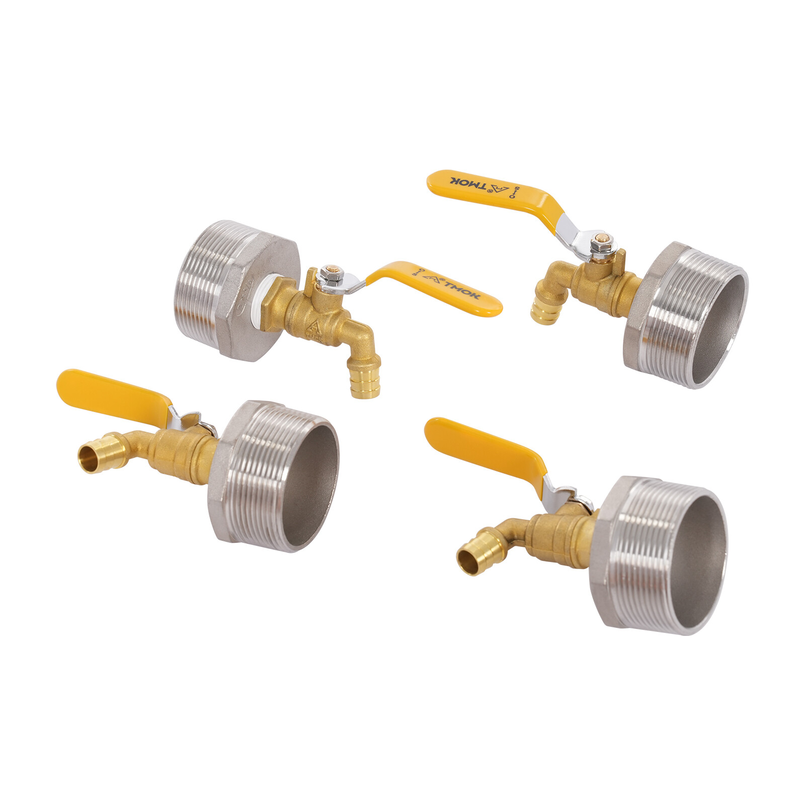 4pcs Rain Barrel Spigot Brass Barrel Faucet For 55 Gallon Drum W/ 4 PTFE Tapes