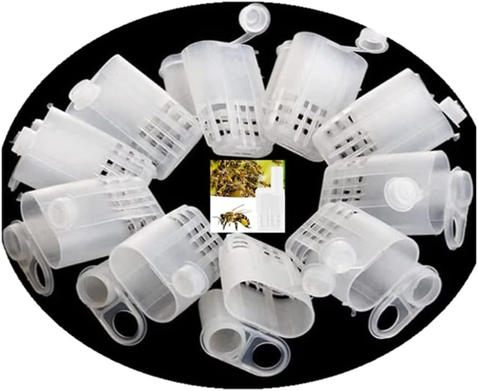 20Pcs White Queen Bee Cages Beekeeping Catcher Plastic Bee Isolator Clip Beekeep