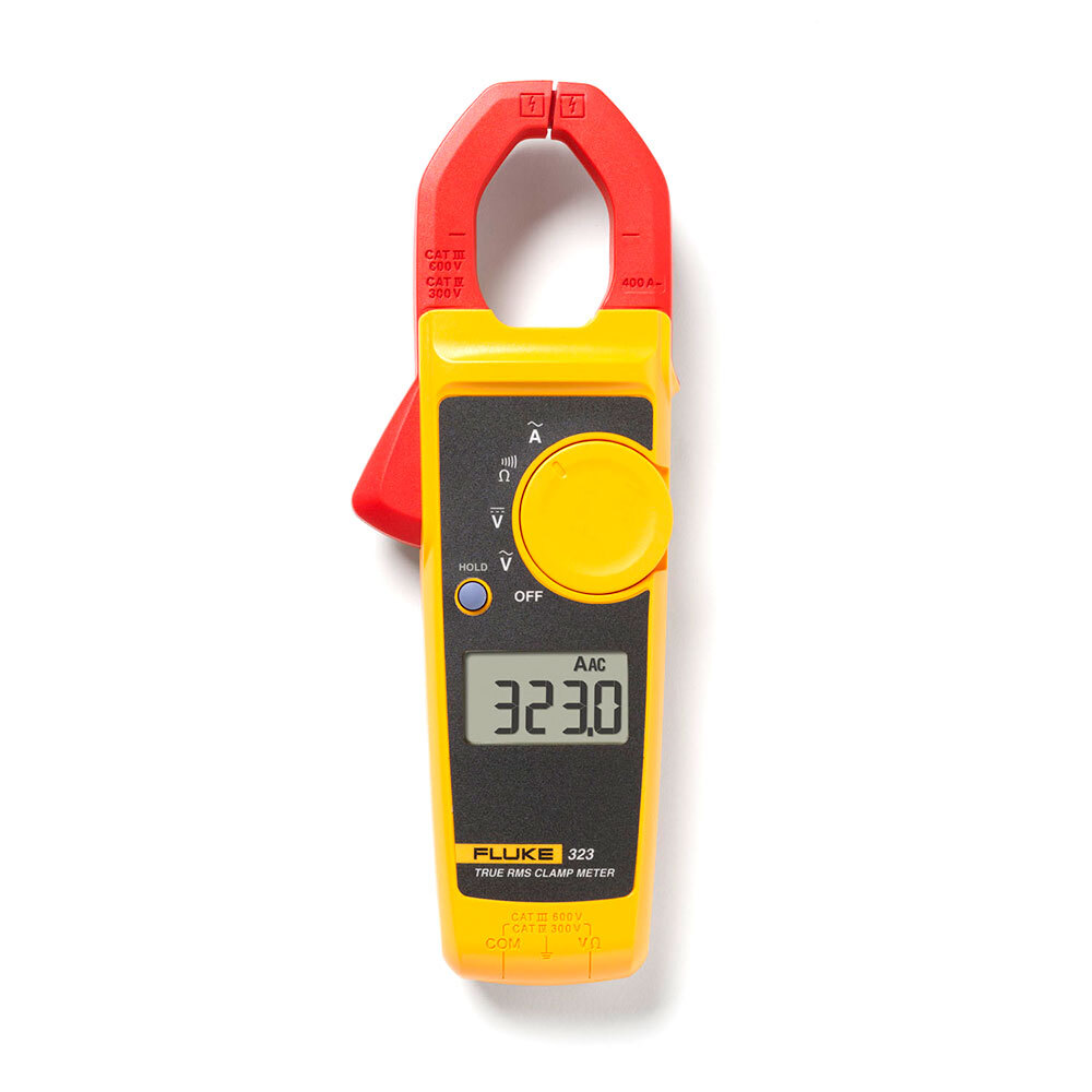 Fluke 323 True-RMS Digital Clamp Meter, 600V AC & DC Voltage, Carrying Case