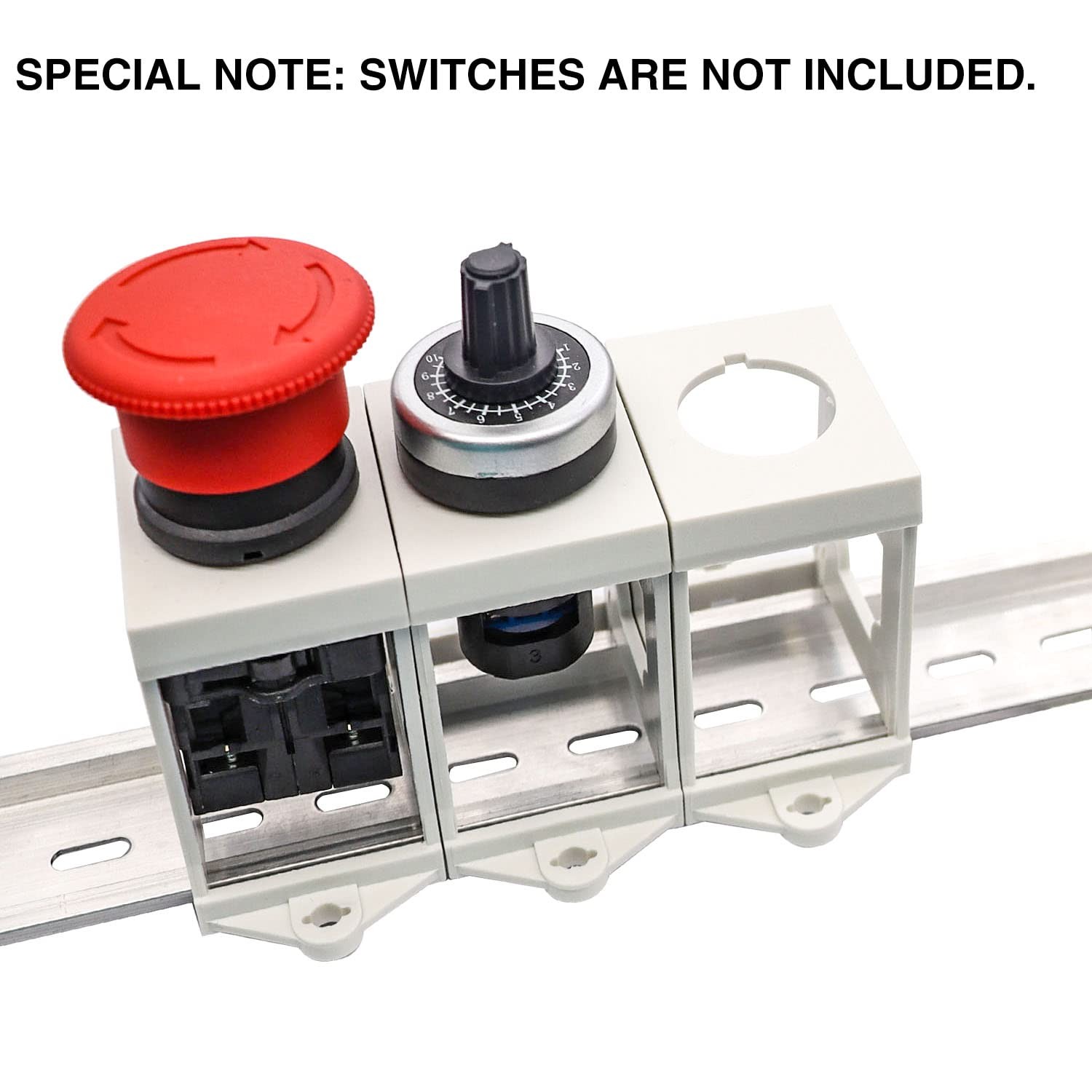 DIN Rail Mount Bracket 2PCS Push Button Holder