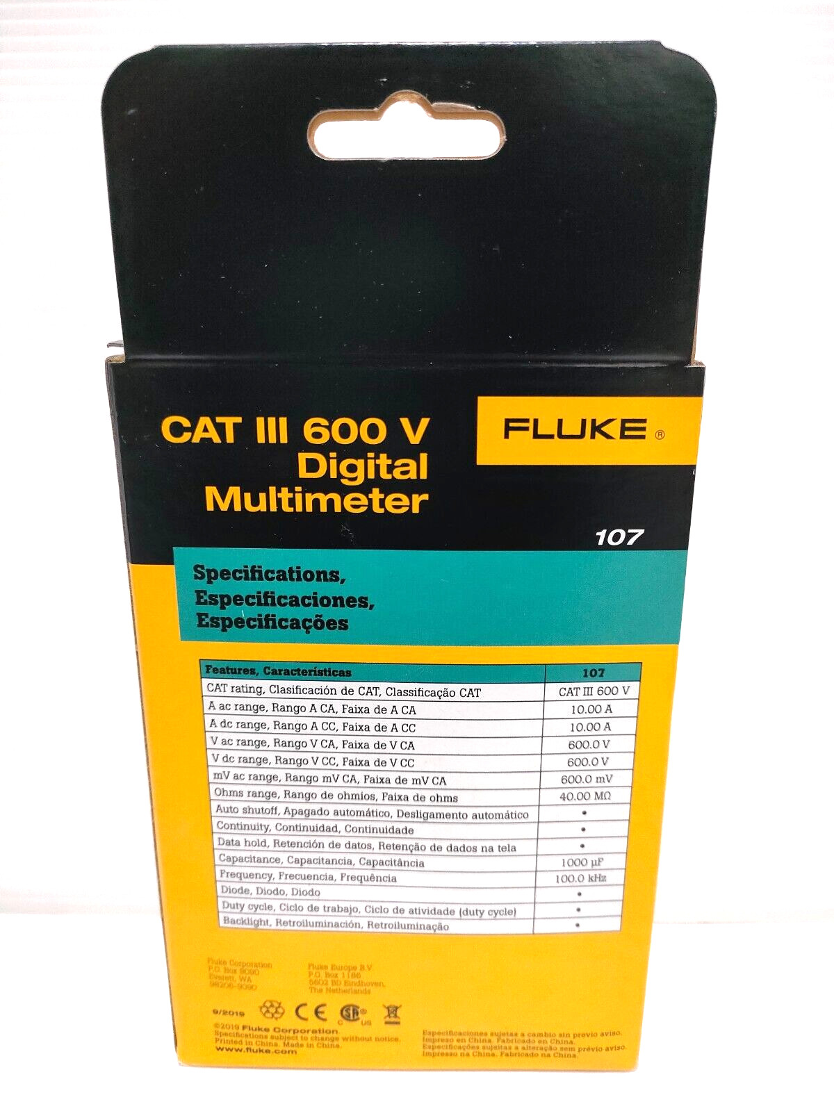 FLUKE 107 Handheld Digital Multimeter AC/DC Current By Fluke 107 From Japan