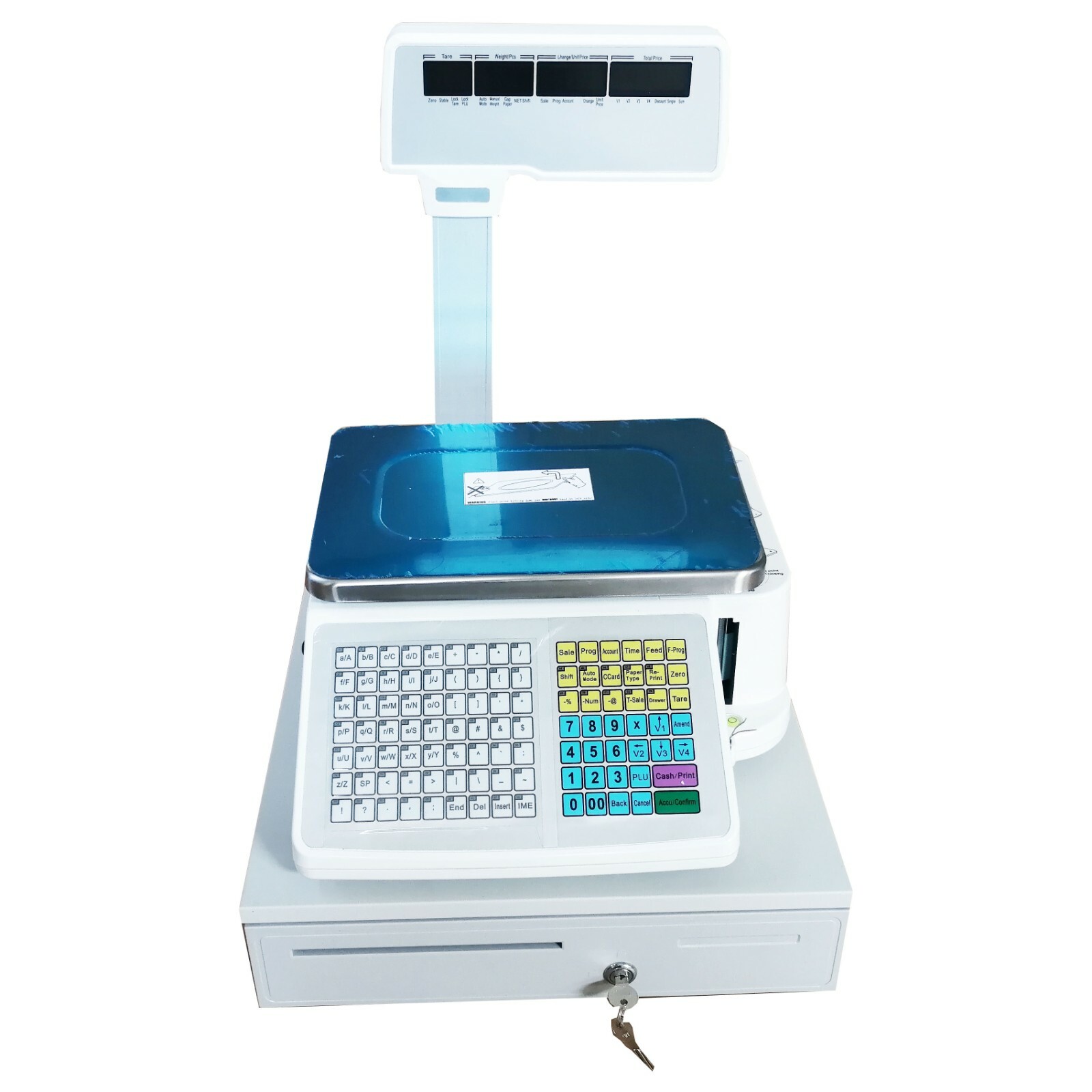 110V Supermarket Electronic Scale with Cash Box 30KG/66 lbs