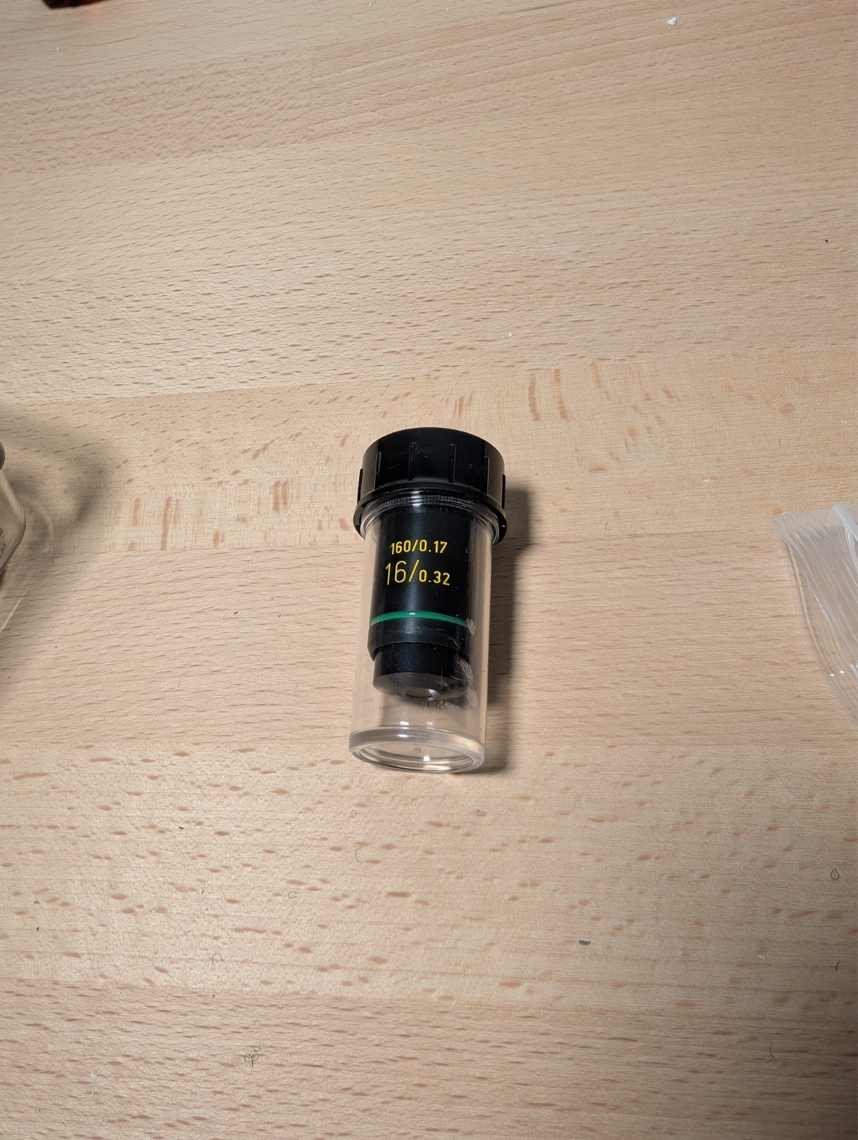 Melles Griot 16x/ 0.32 160/0.17 objective microscope lens