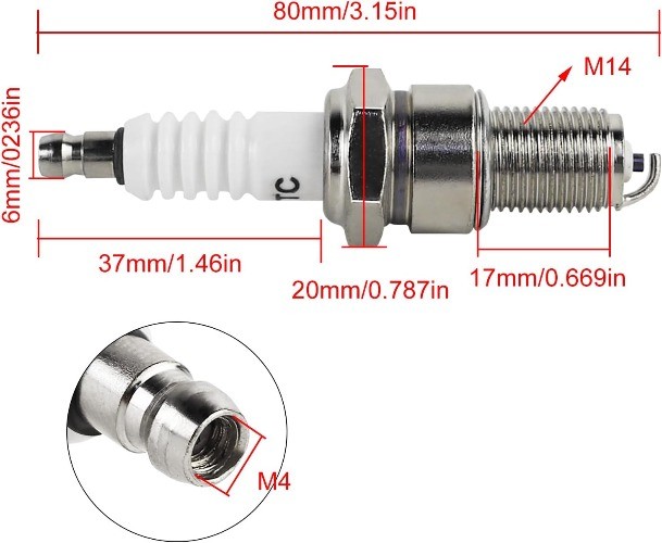 Spark Plug for 168F 168FA 168FB Engines in Generator, Lawnm Pattern Name: 2pcs